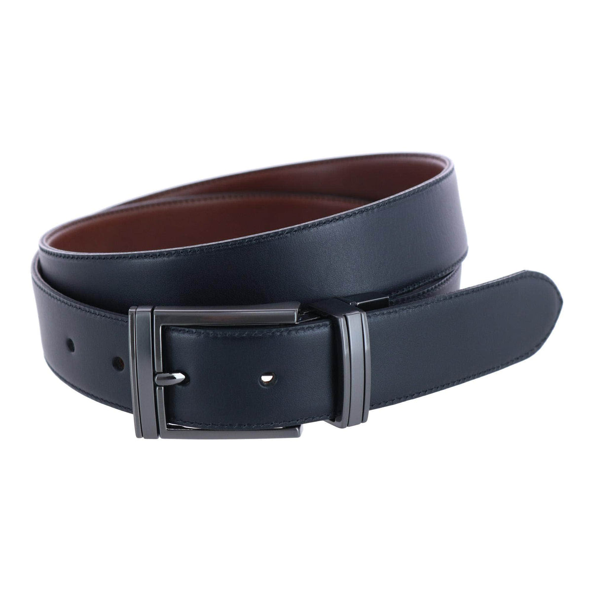 Maverick 32mm Reversible Leather Dress Belt - Black to Brown