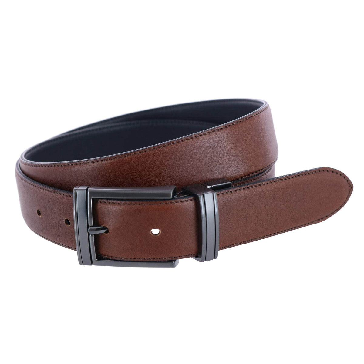 Maverick 32mm Reversible Leather Dress Belt - Black to Brown