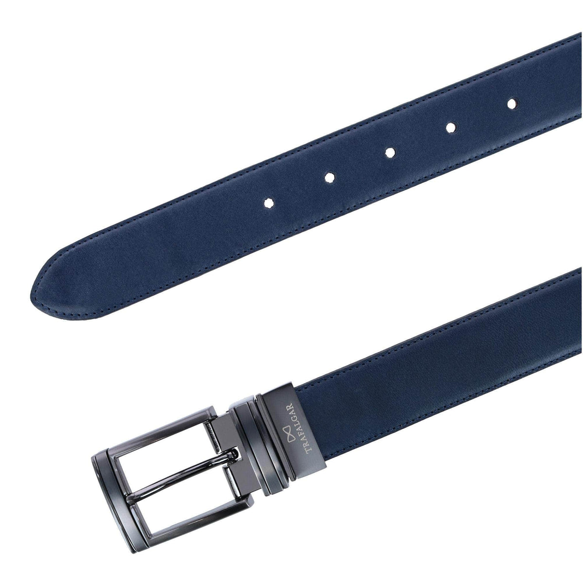 Maverick 32mm Reversible Leather Dress Belt - Navy to Tan