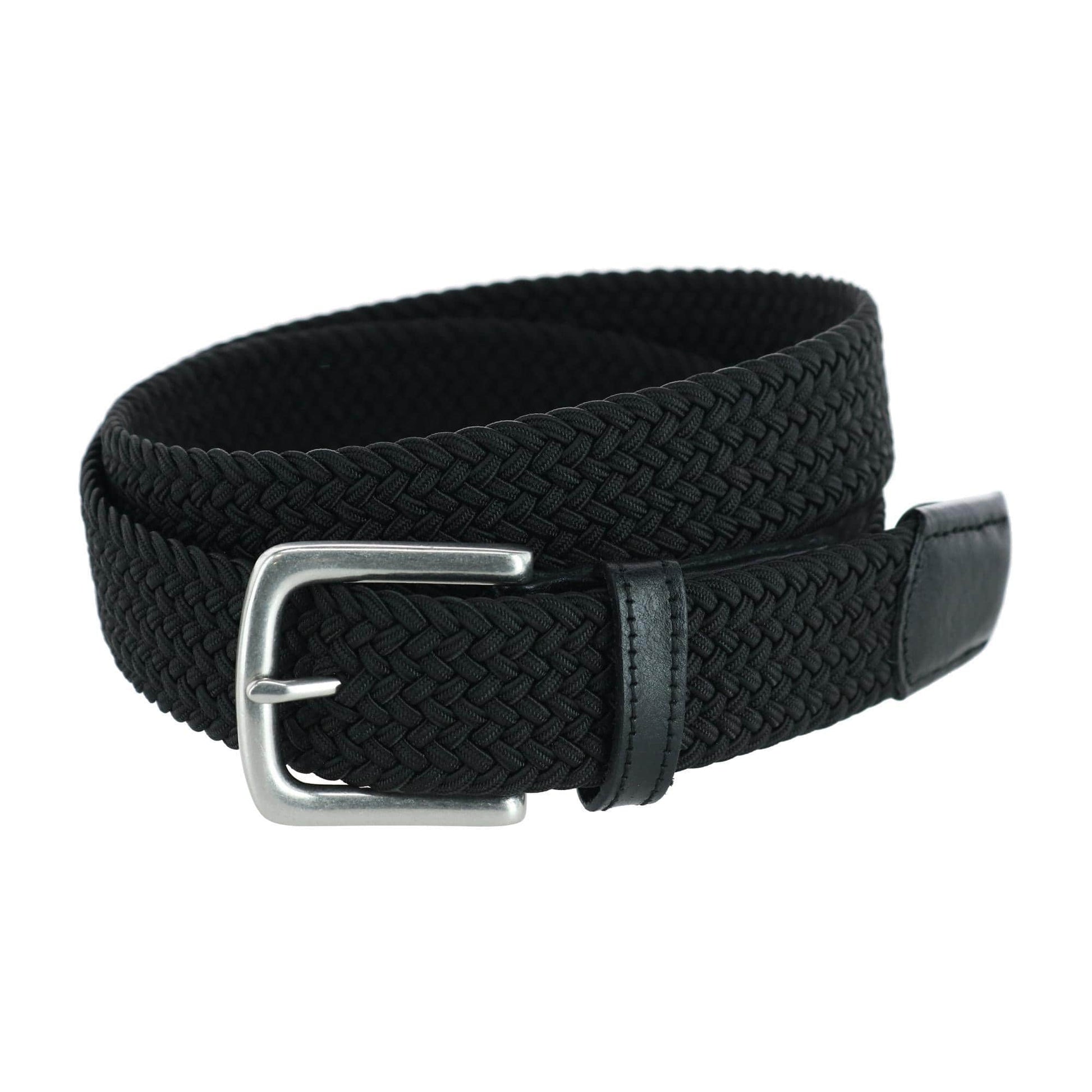 Riverside Solid Stretch Weave Belt - Black