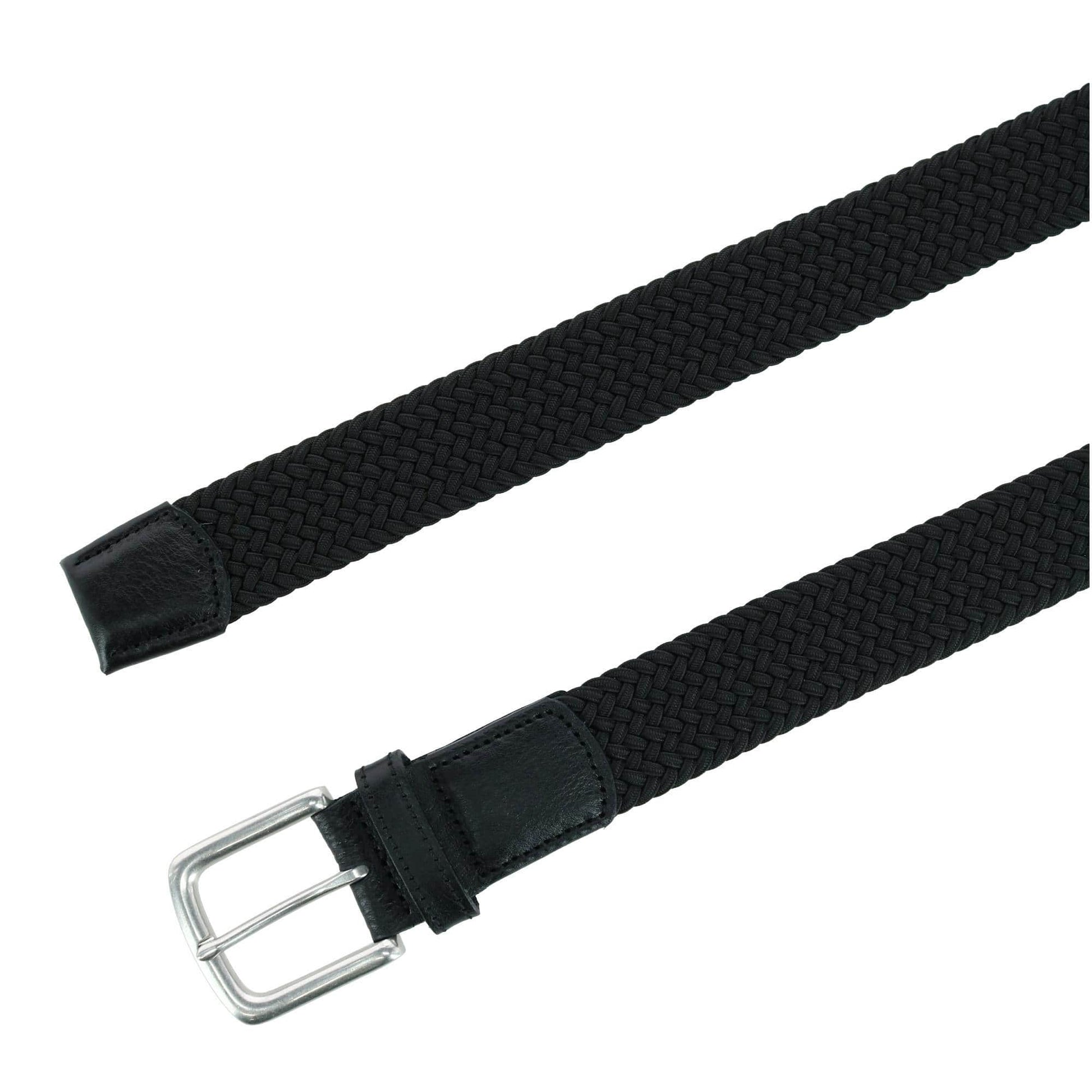 Riverside Solid Stretch Weave Belt - Black