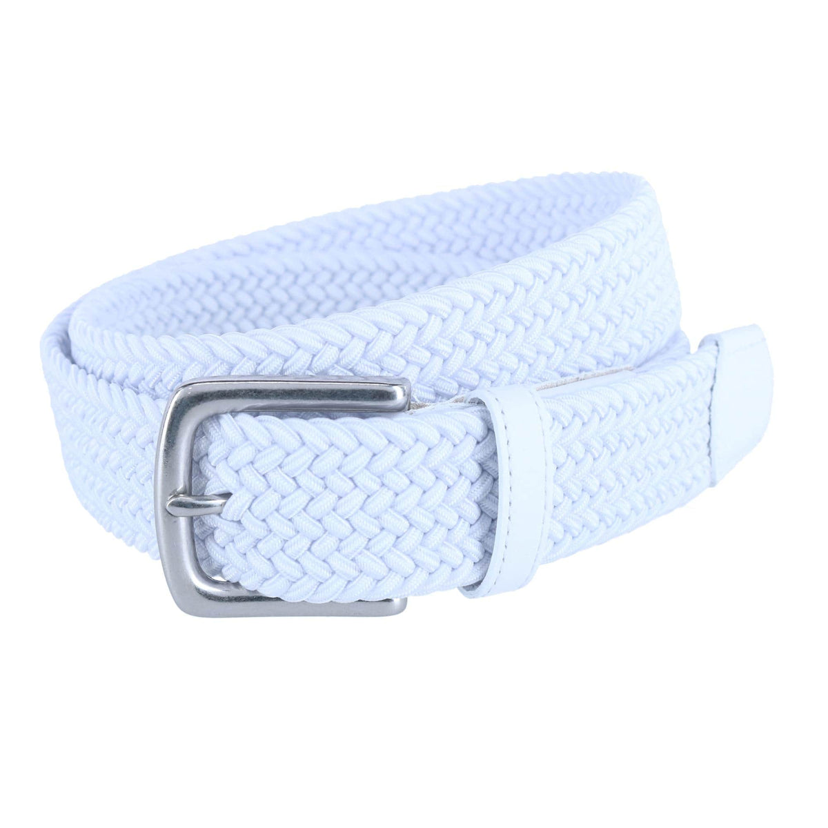 Riverside Solid Stretch Weave Belt - White