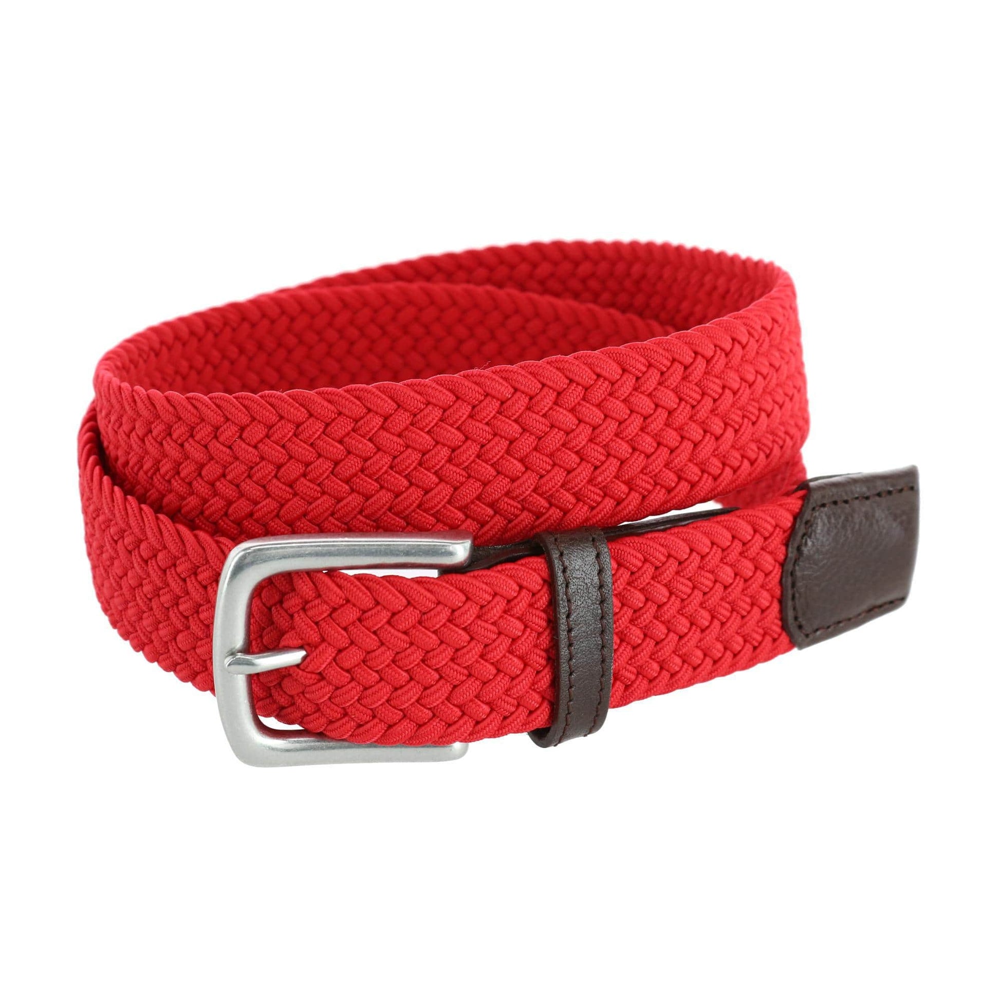 Riverside Solid Stretch Weave Belt - Red