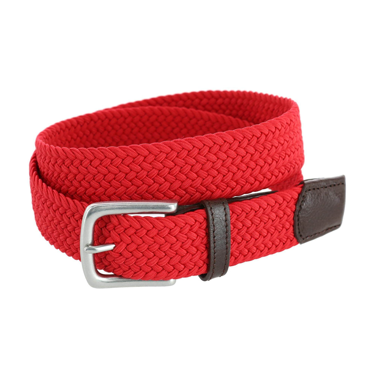 Riverside Solid Stretch Weave Belt - Red