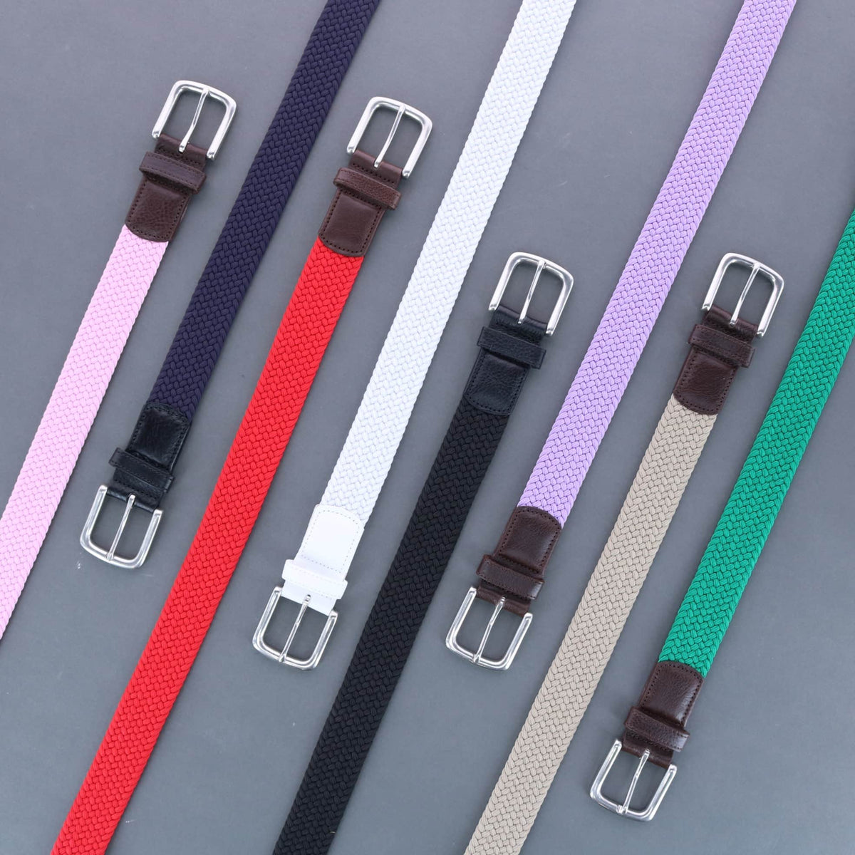 Riverside Solid Stretch Weave Belt - Red