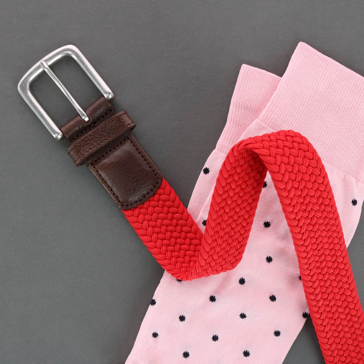 Riverside Solid Stretch Weave Belt - Red