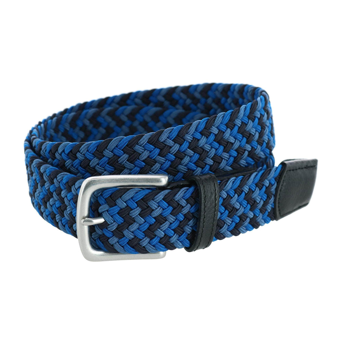 Chandler Mixed Weave Stretch Belt - Blue Mix