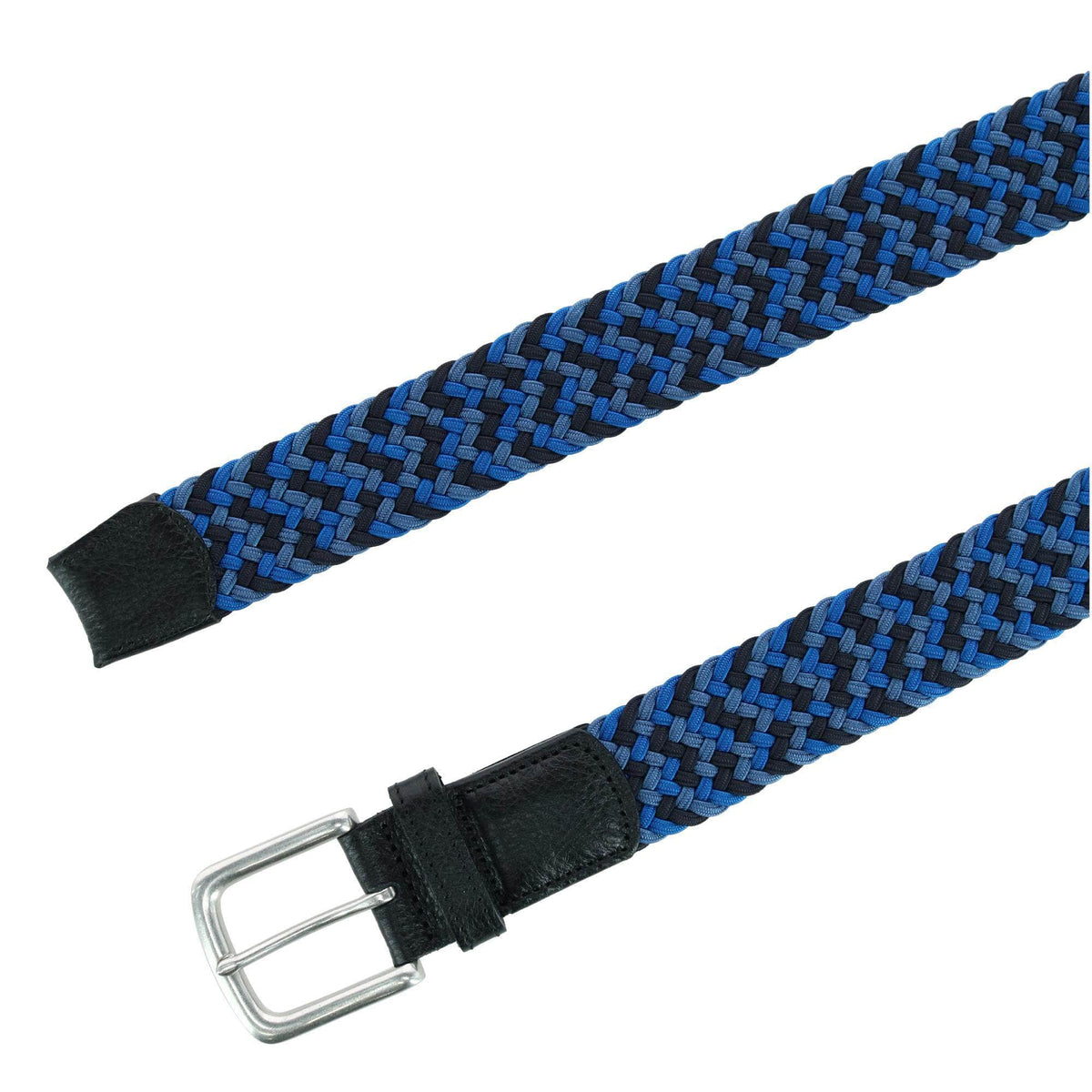 Chandler Mixed Weave Stretch Belt - Blue Mix