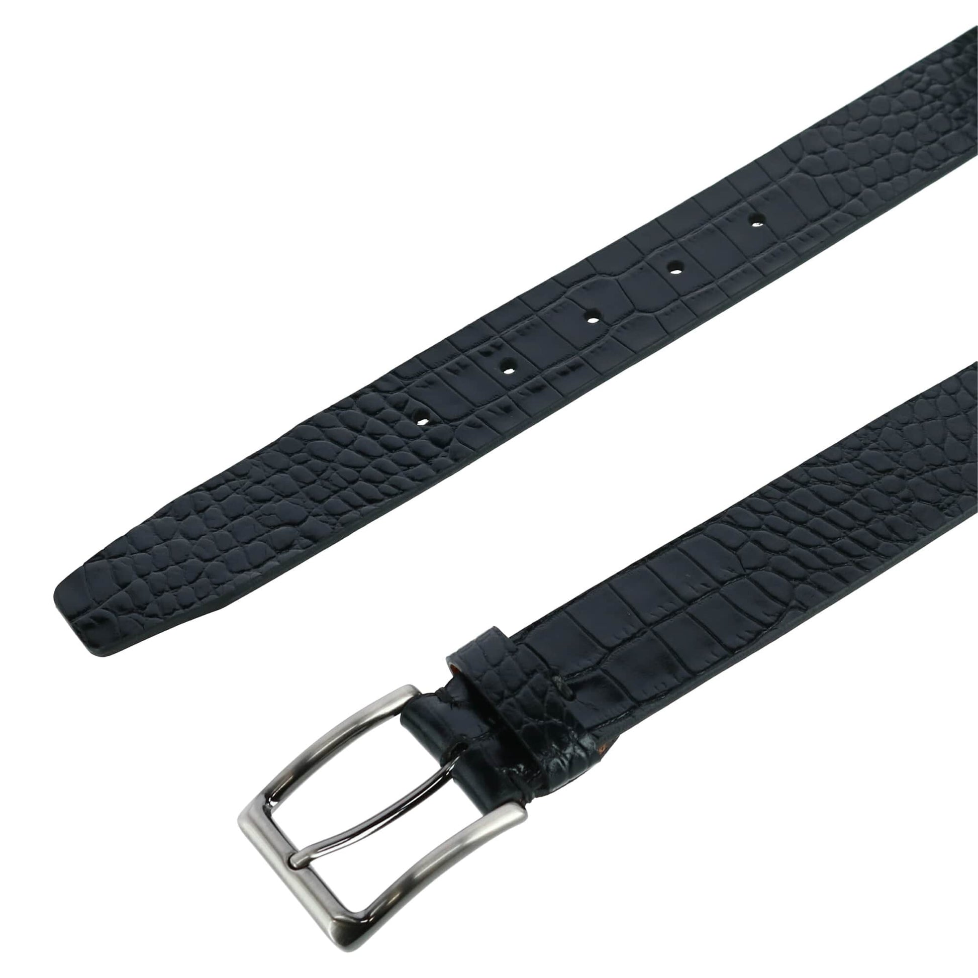 Matisse 35mm Mock Croc Leather Belt - Black