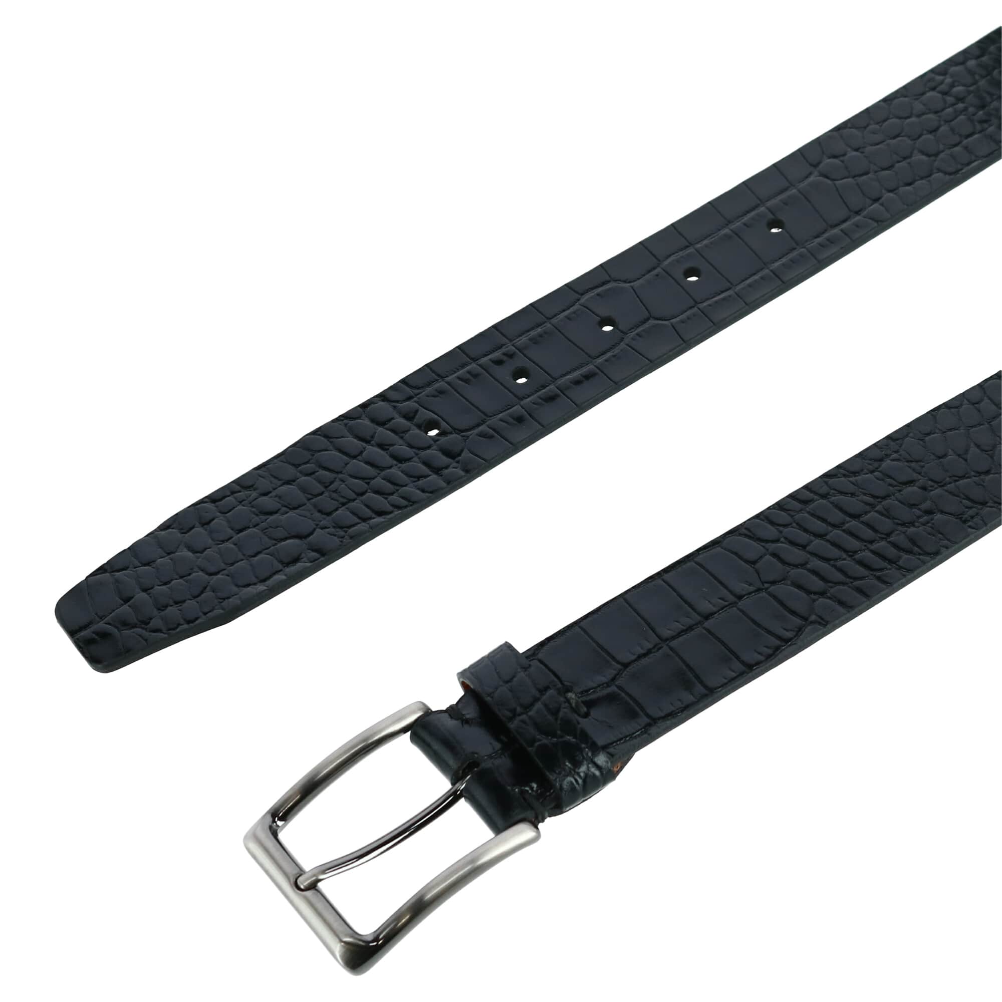 Matisse 35mm Mock Croc Leather Belt - Black
