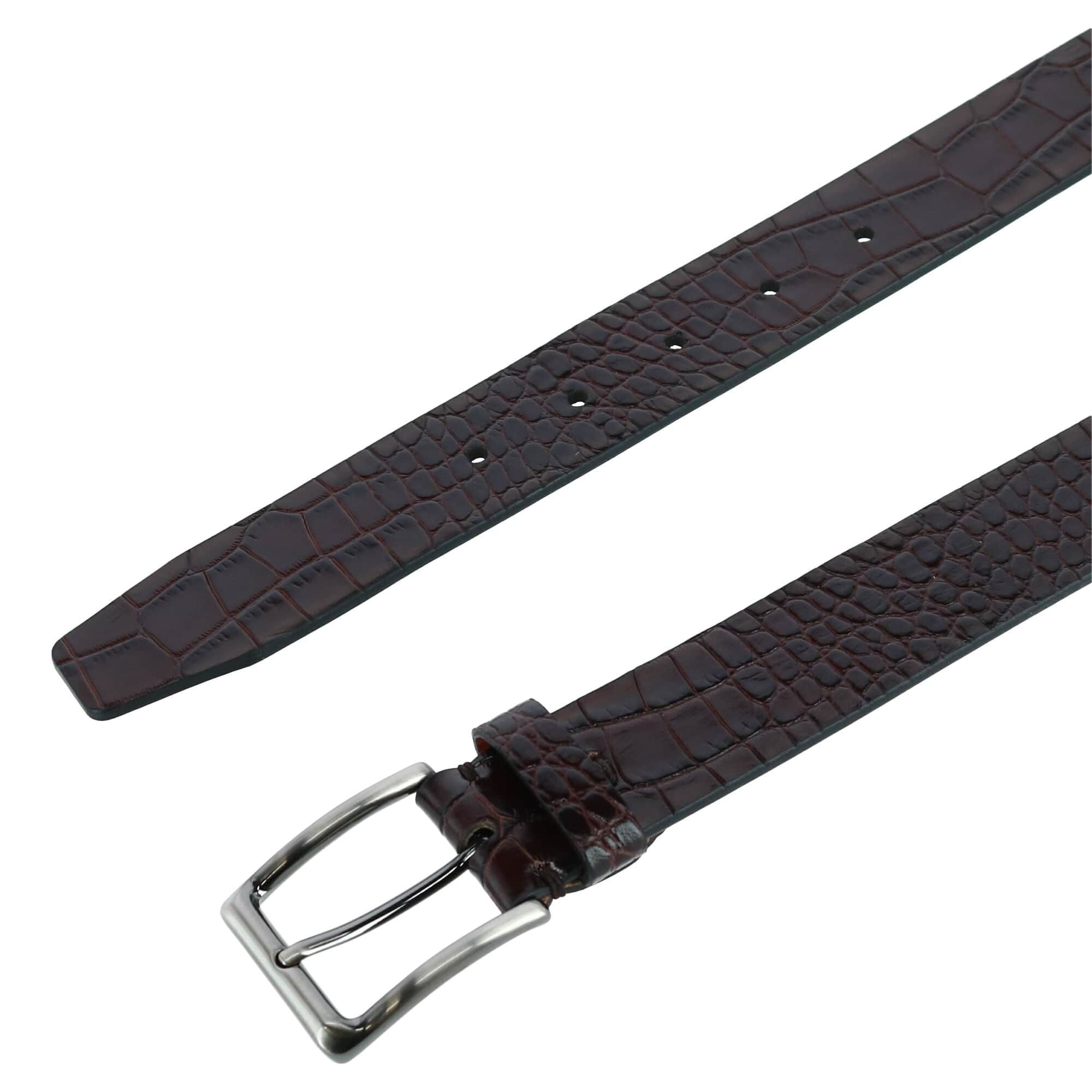 Matisse 35mm Mock Croc Leather Belt - Brown