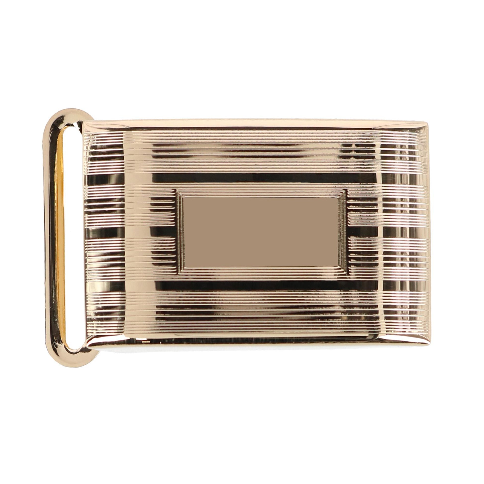 25mm Engine Turned Engraved Compression Belt Buckle w Small Loop