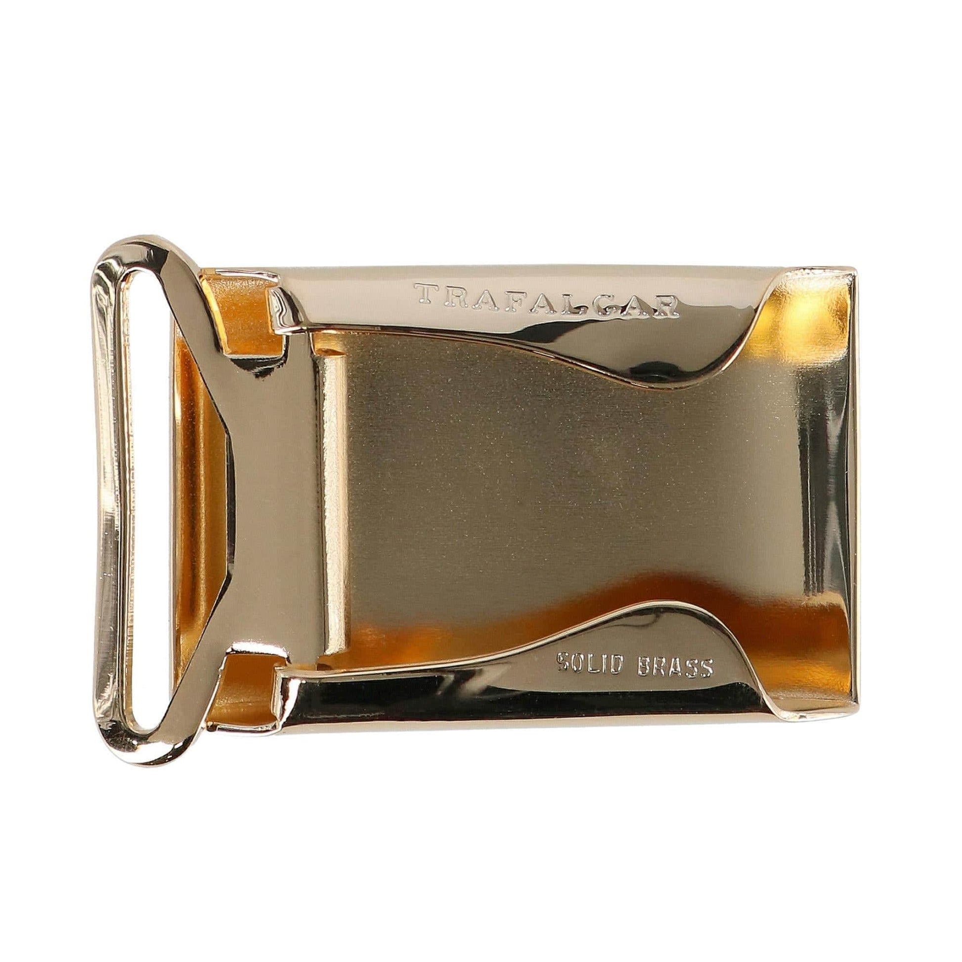25mm Smooth Polished Finish Compression Belt Buckle - Polished Gold