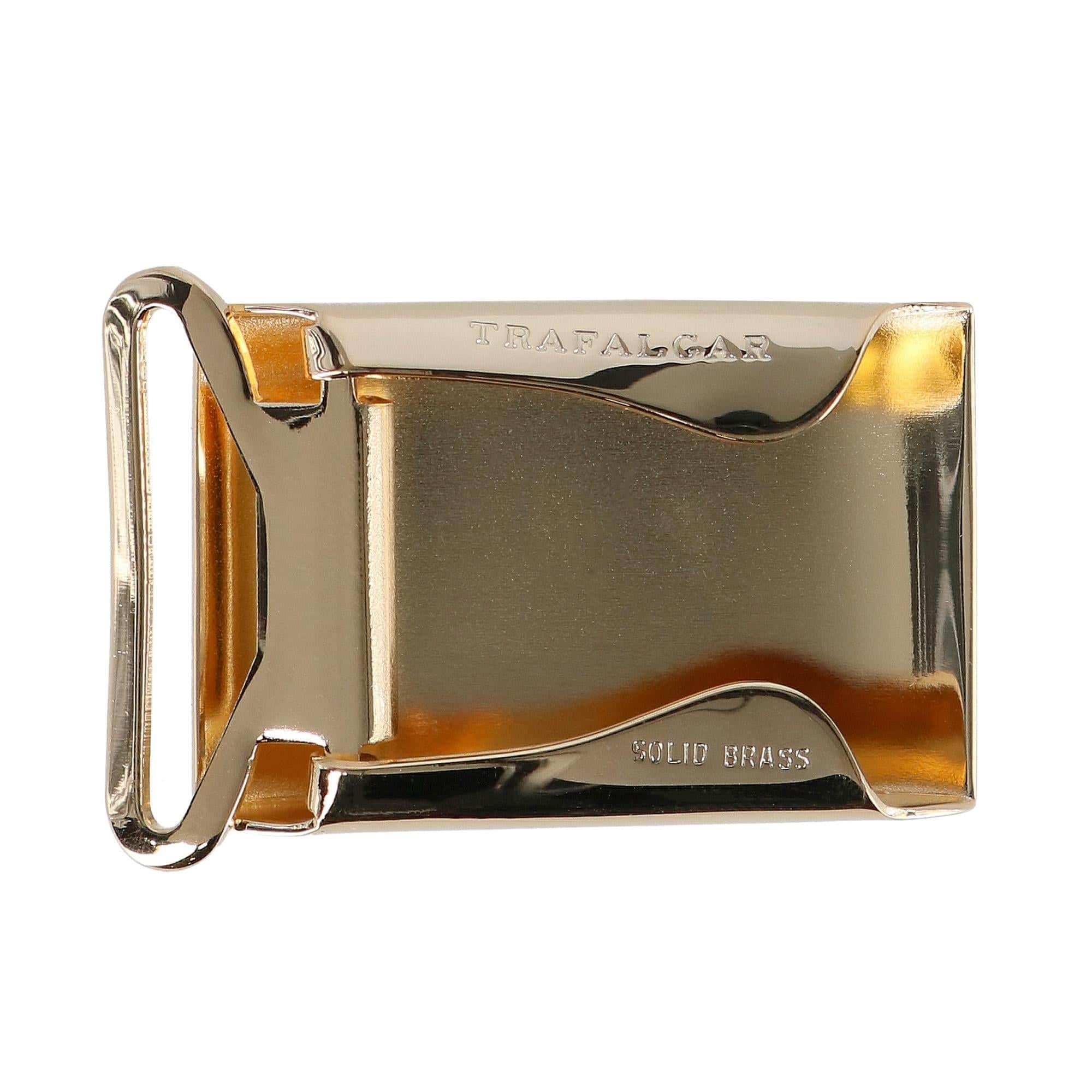 25mm Smooth Polished Finish Compression Belt Buckle - Polished Gold