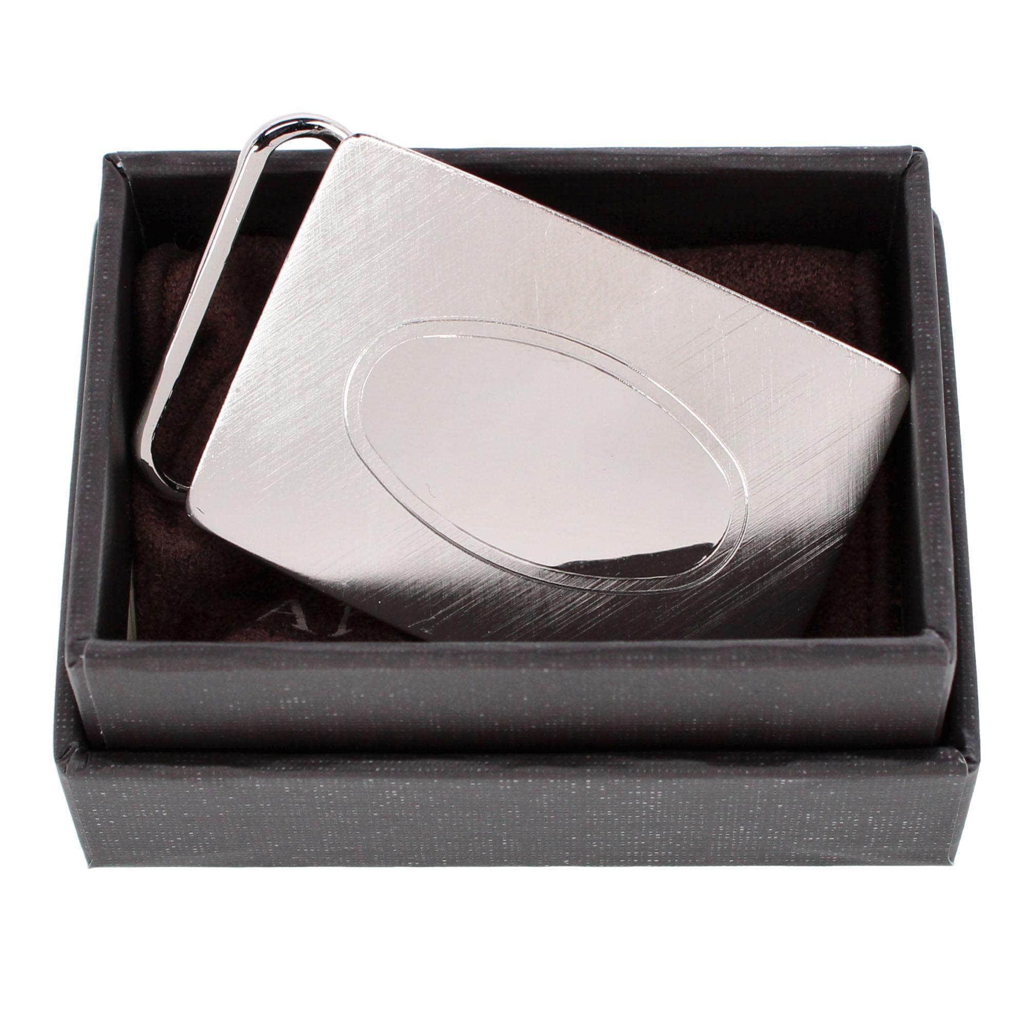30mm Oval Signet Brass Based Compression Belt Buckle - Silver