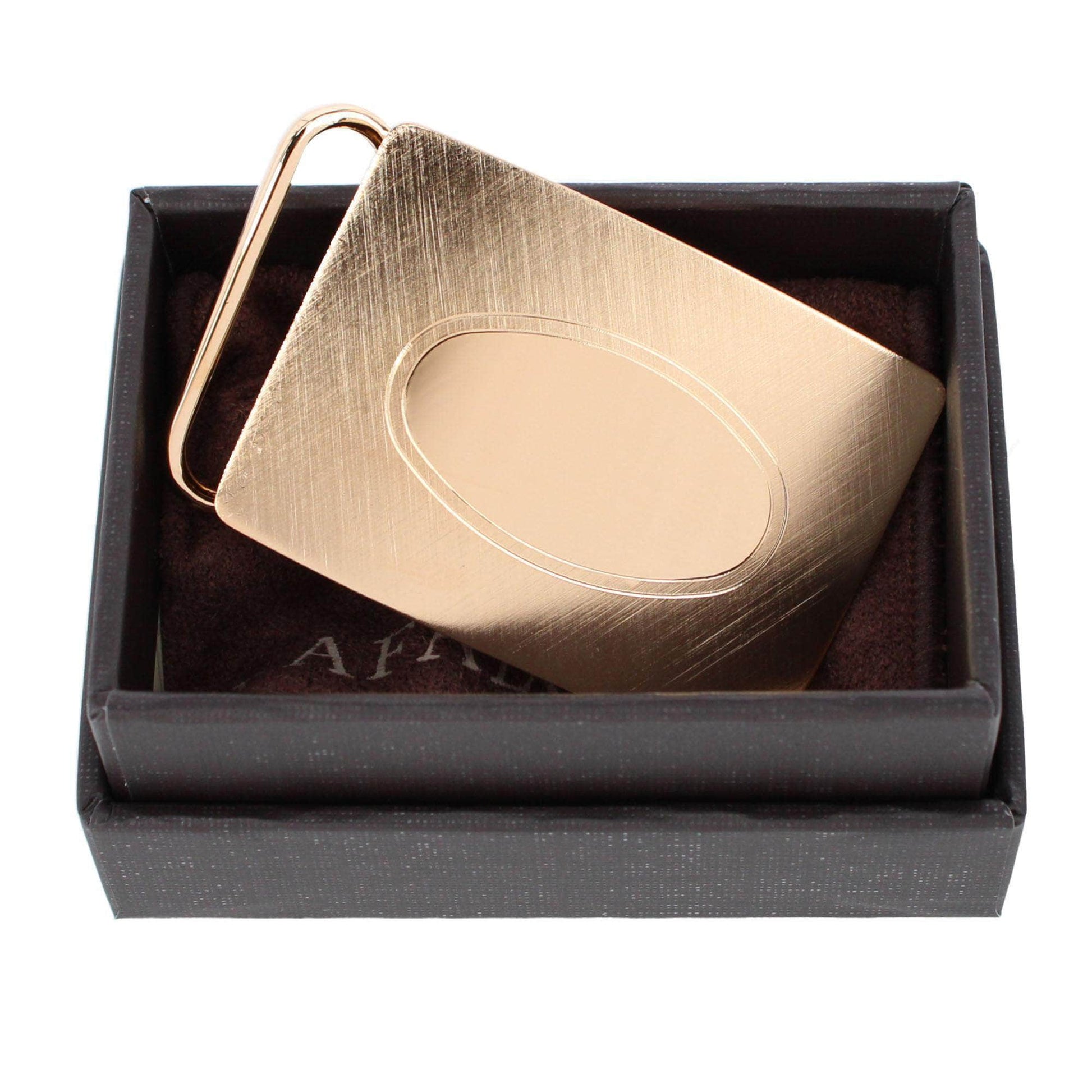30mm Oval Signet Brass Based Compression Belt Buckle - Gold
