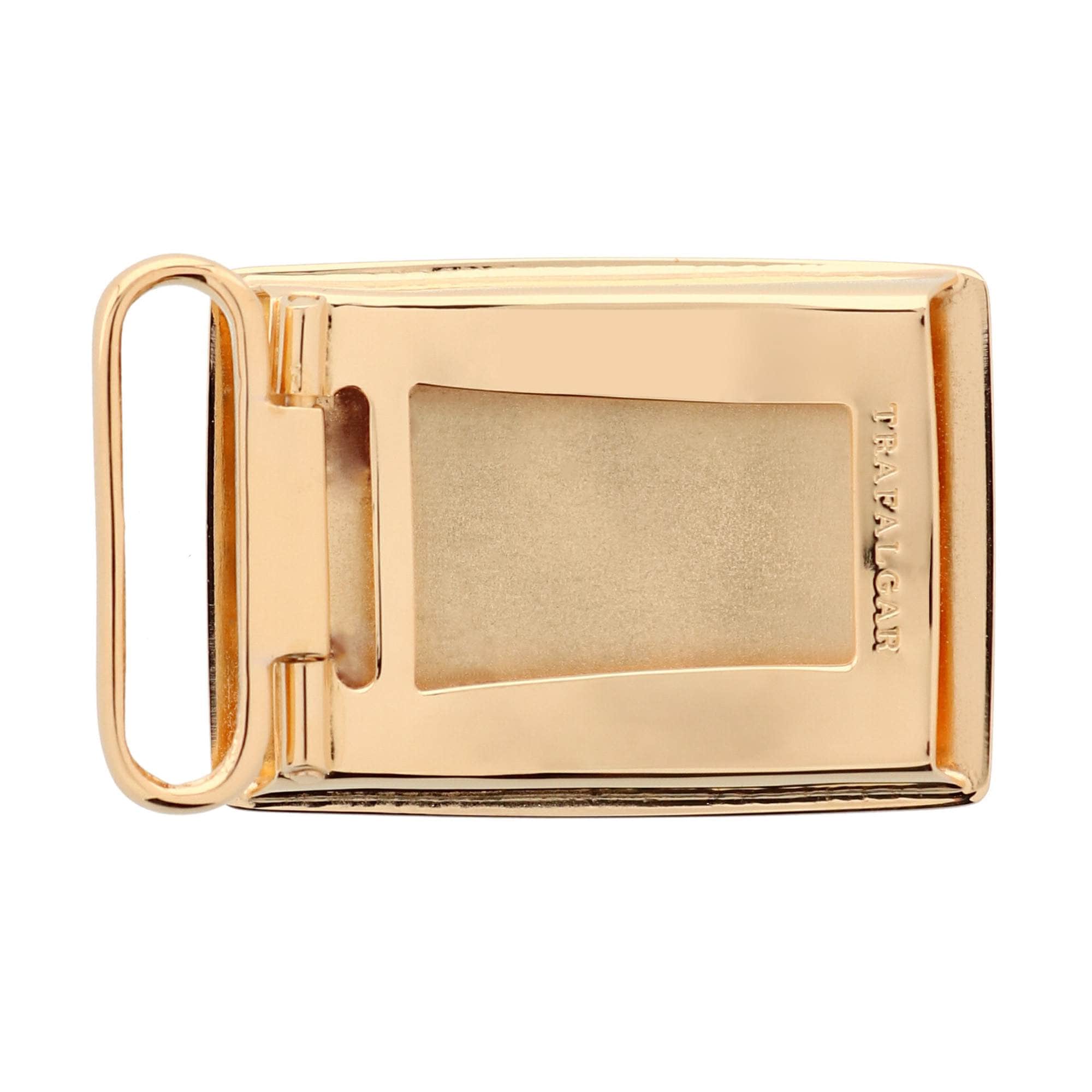30mm 24K Gold Over Brass Compression Belt Buckle - Gold