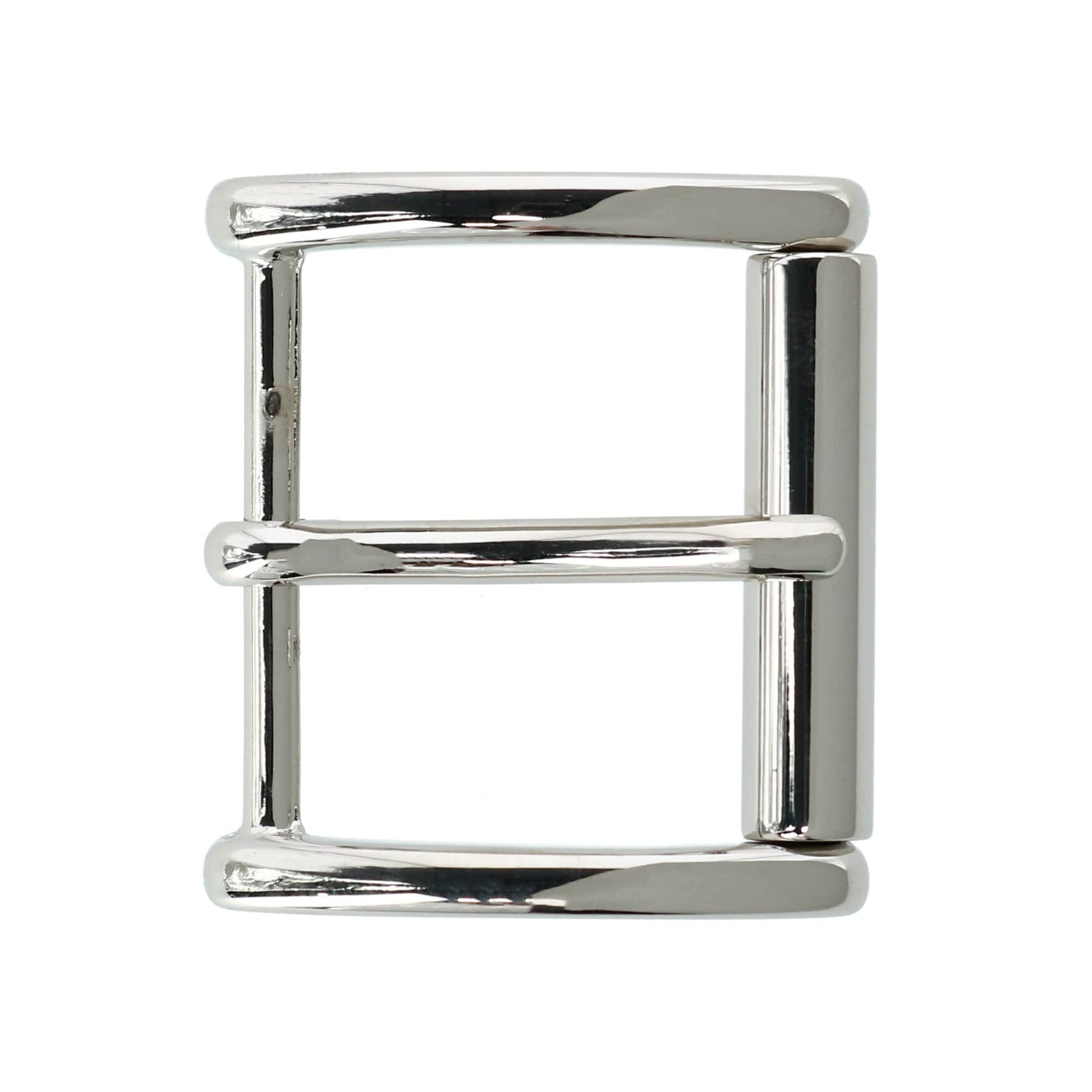 35mm Solid Brass Roller Harness Belt Buckle - Silver