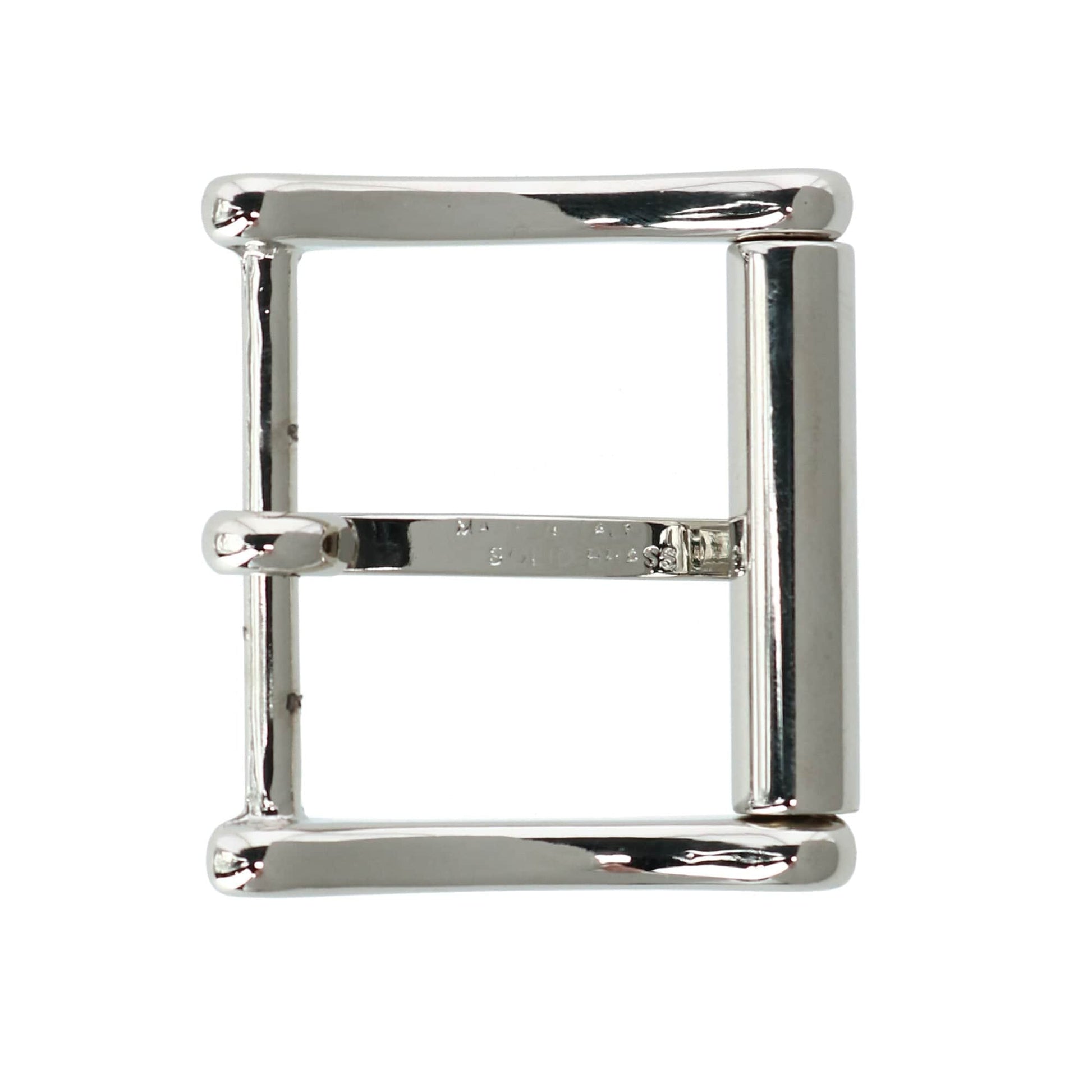 35mm Solid Brass Roller Harness Belt Buckle - Silver