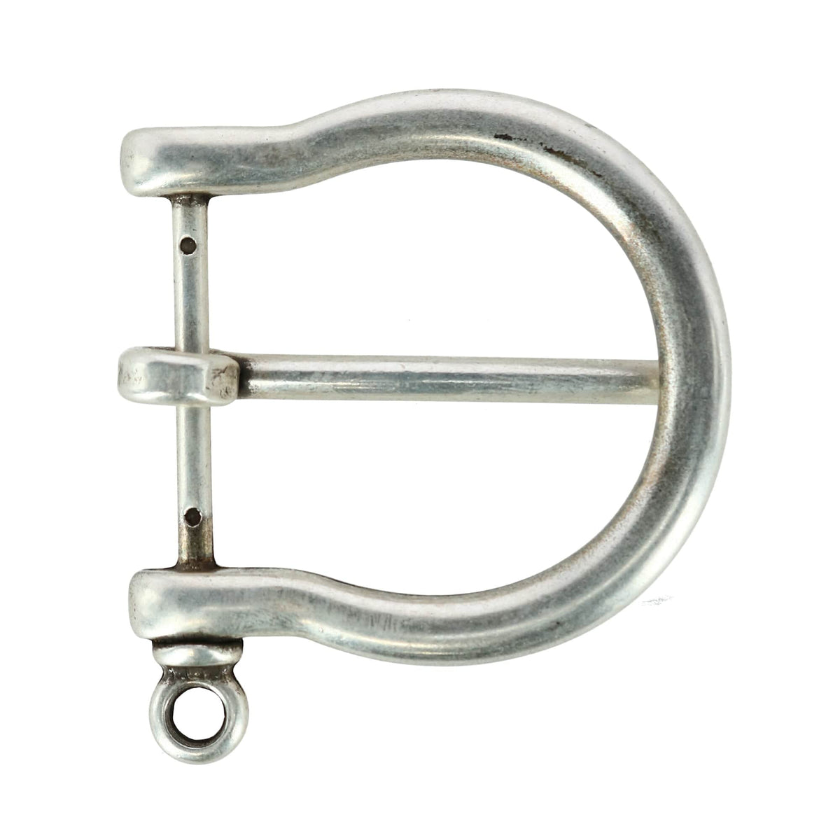 35mm Distinguished Rounded Solid Brass Harness Belt Buckle - Silver