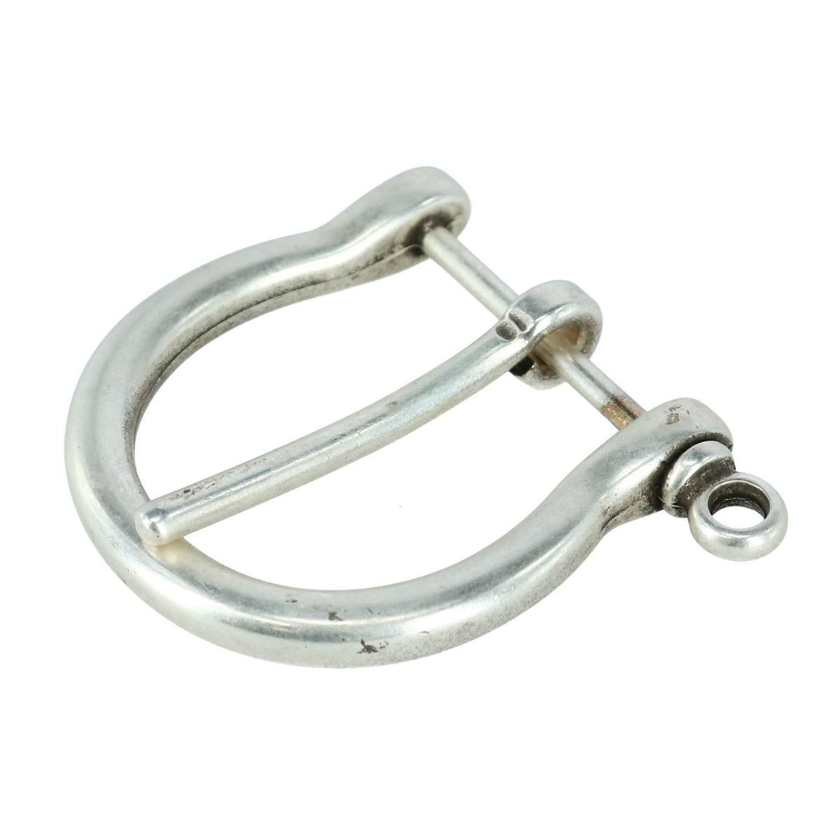 35mm Distinguished Rounded Solid Brass Harness Belt Buckle - Silver