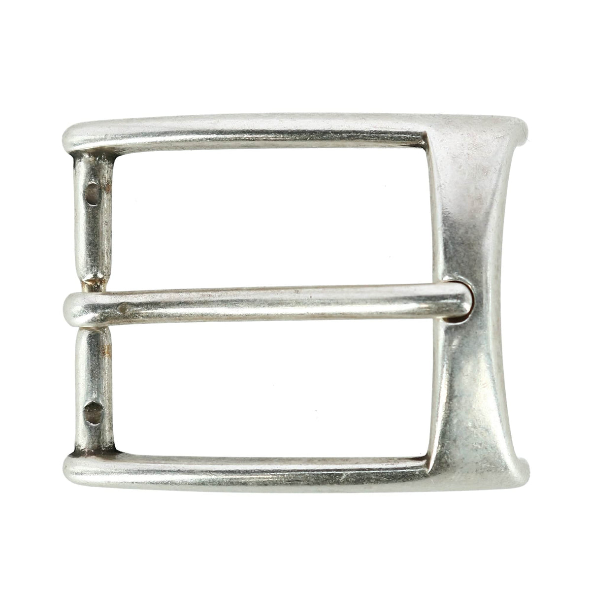 35mm Rectangular Edged Solid Brass Harness Belt Buckle - Antique Silver