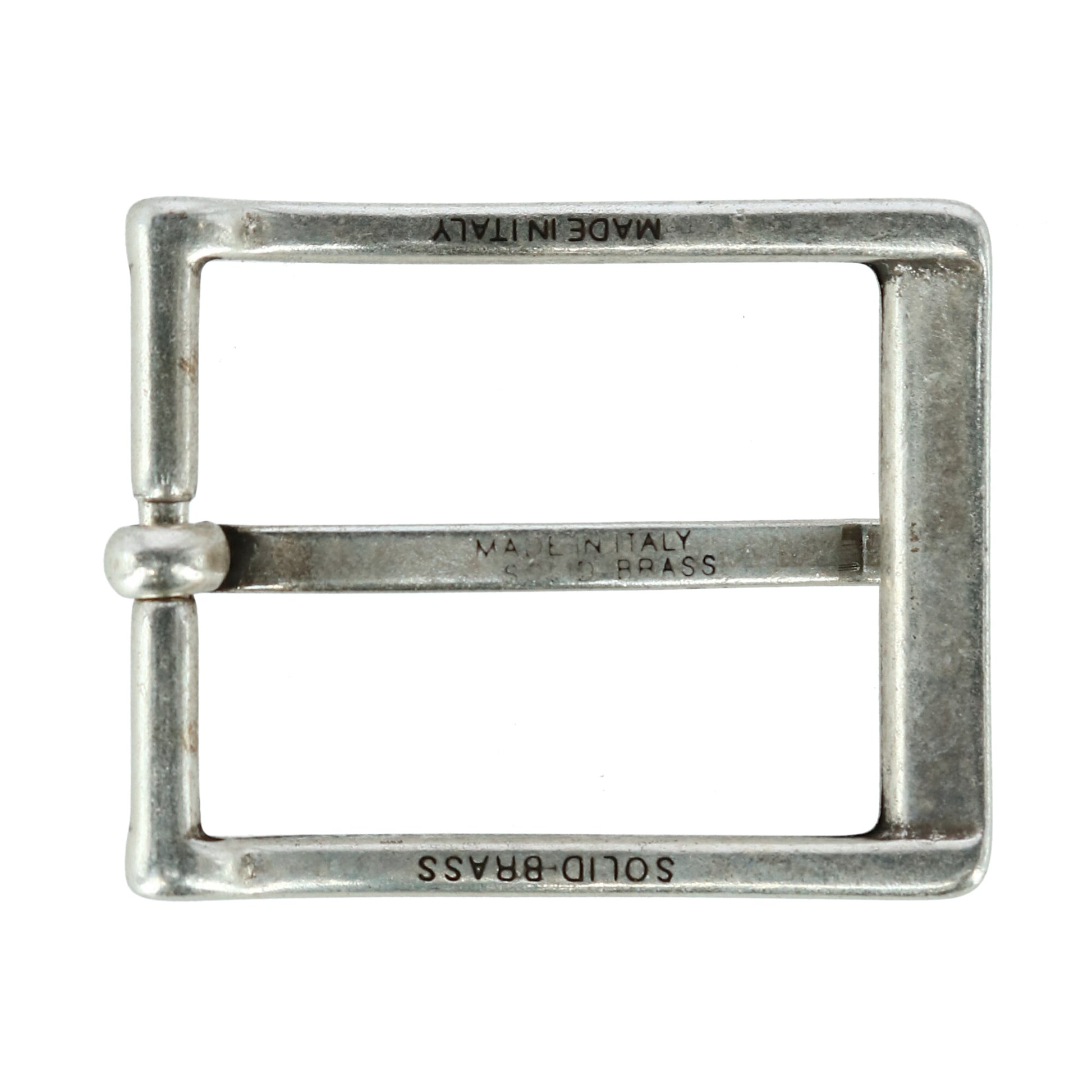 32mm Simply Stated Single Prong Solid Brass Harness Belt Buckle - Antique Silver