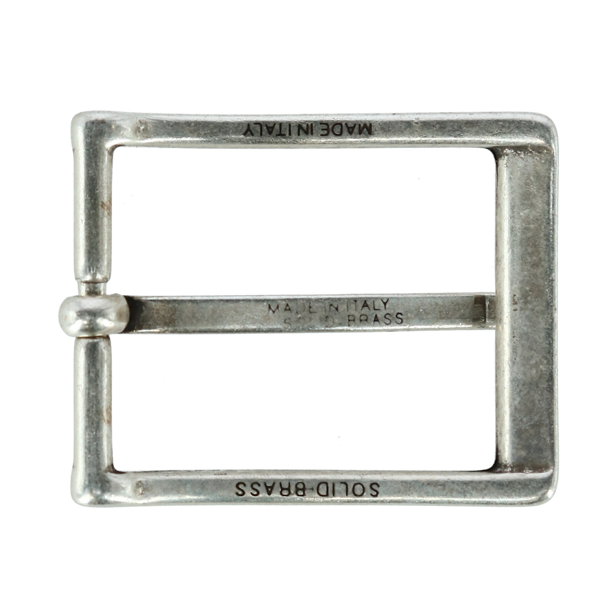 32mm Simply Stated Single Prong Solid Brass Harness Belt Buckle - Antique Silver