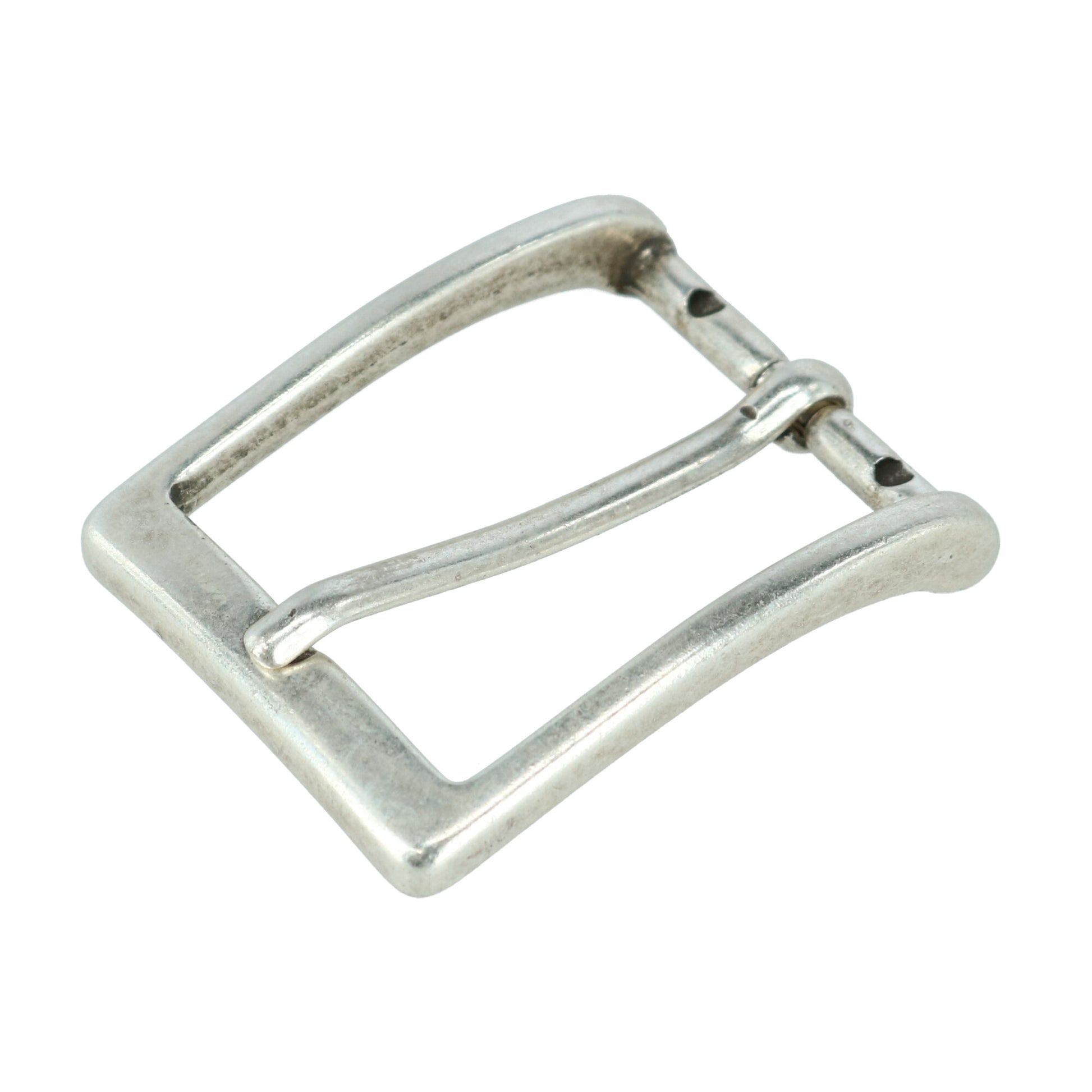 32mm Simply Stated Single Prong Solid Brass Harness Belt Buckle - Antique Silver