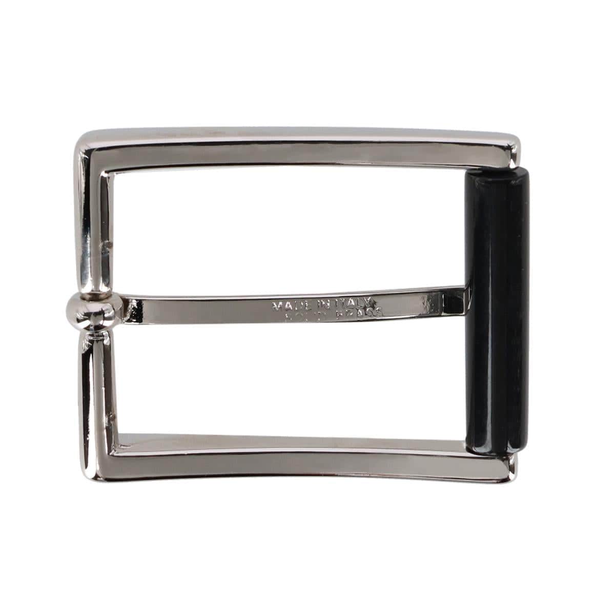 35mm Genuine Stag Horn Roller Single Pronged Brass Buckle - Silver