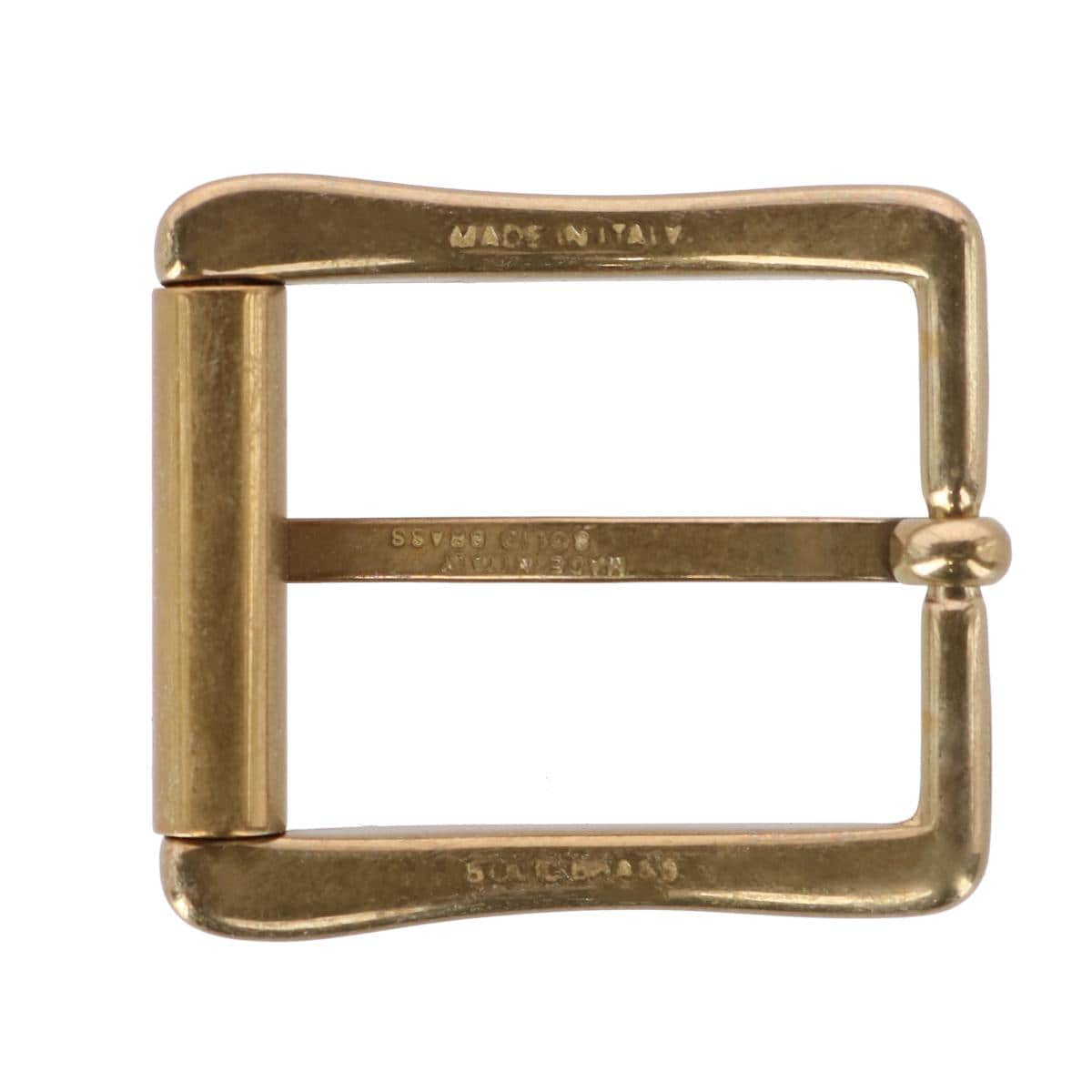 35mm Italian Brass Antique Gold Roller Buckle - Gold