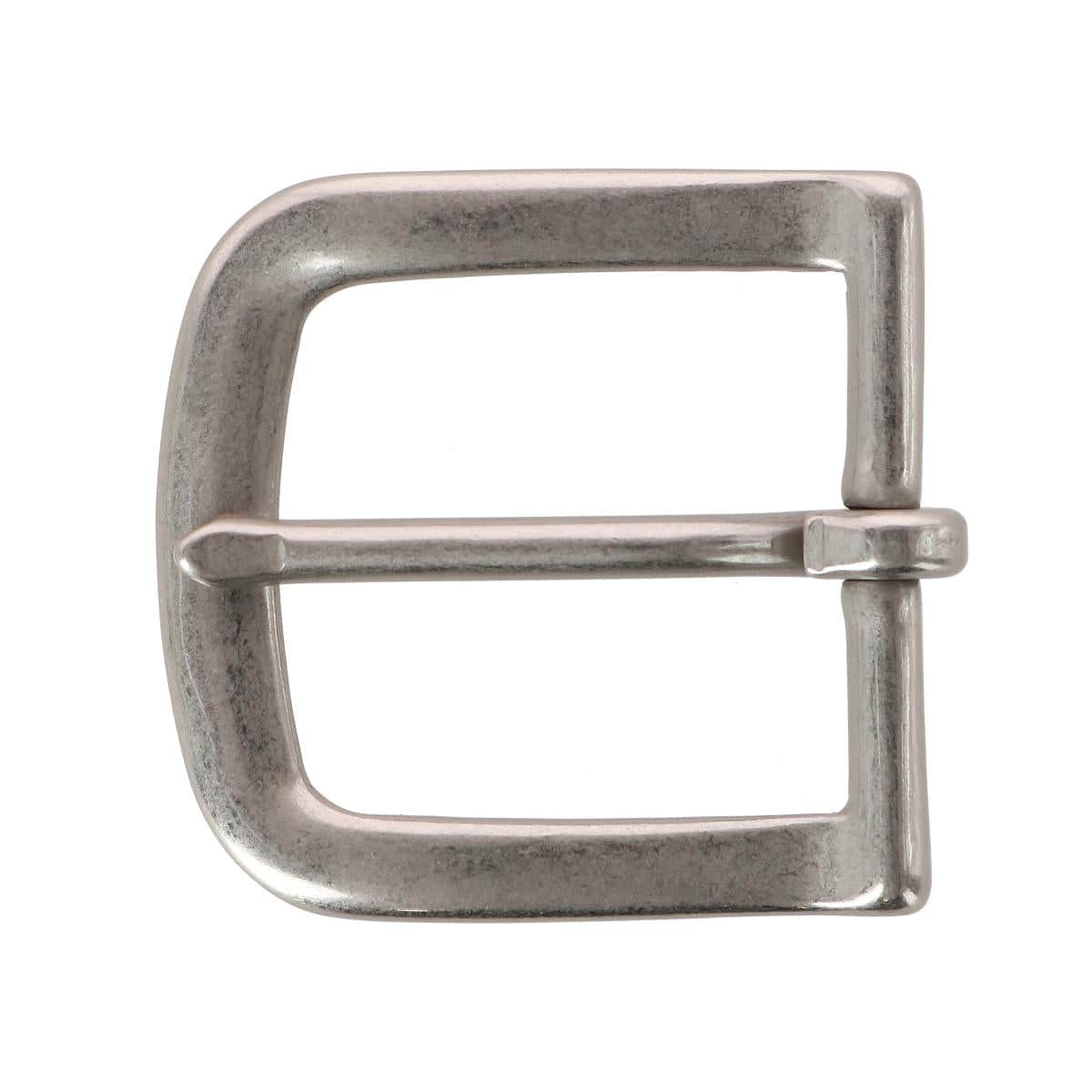 32mm Solid Brass Nickel Matte Single Prong Buckle - Silver
