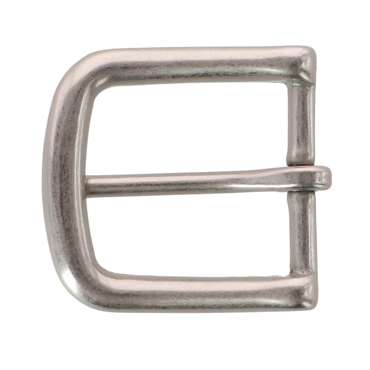32mm Solid Brass Nickel Matte Single Prong Buckle - Silver