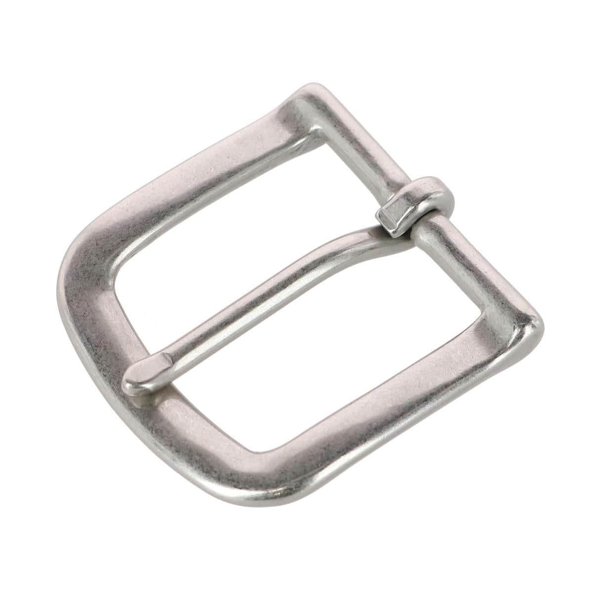 32mm Solid Brass Nickel Matte Single Prong Buckle - Silver