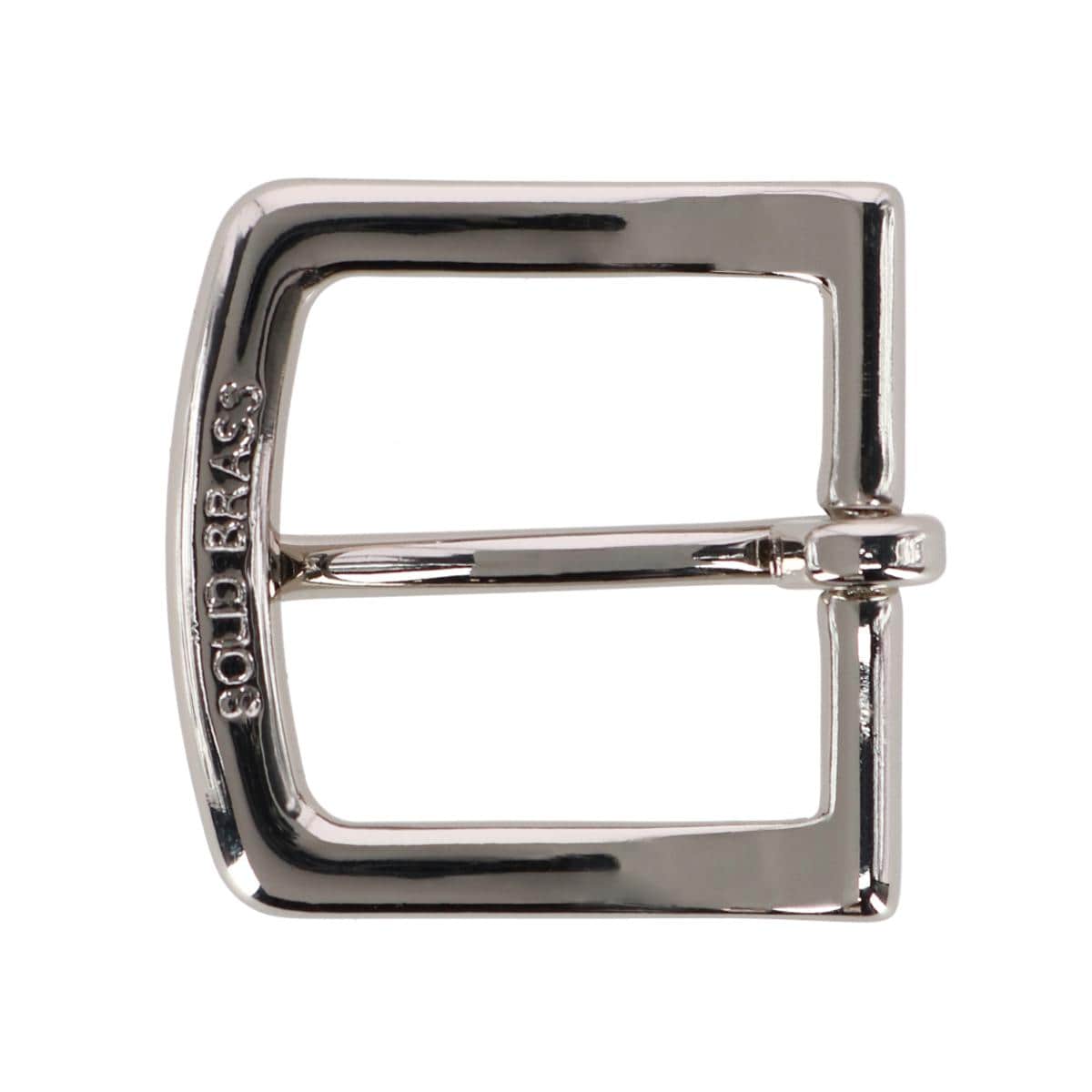 32mm Solid Brass Polished Silver Single Prong Buckle - Silver