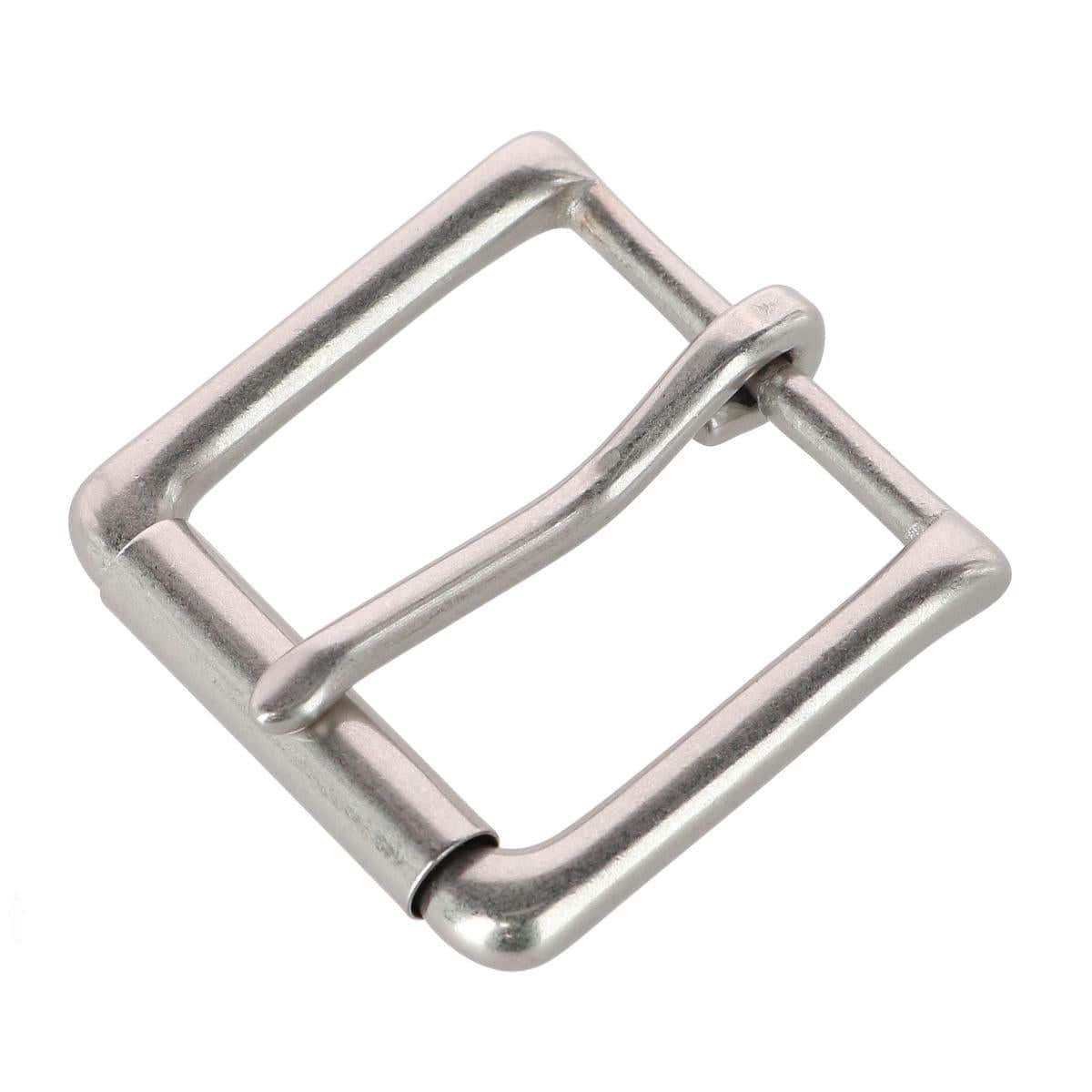 32mm Italian Solid Brass Roller Buckle Matte Finish - Silver