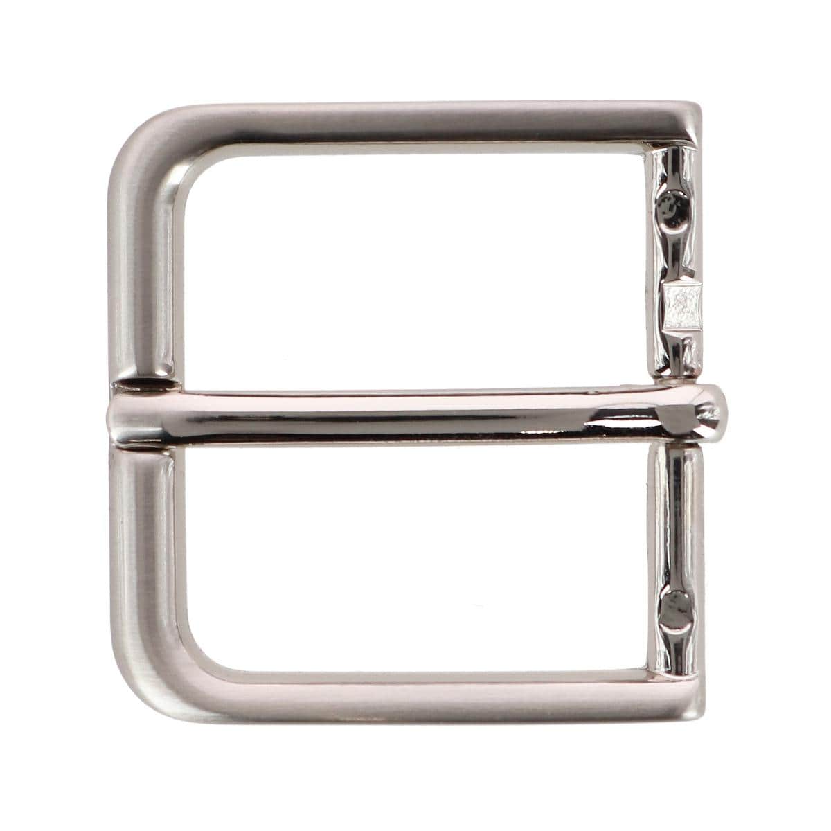 35mm Italian Polished Brass Rounded Buckle - Silver