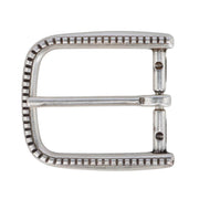 35mm Detailed Italian Silver Rounded Buckle
