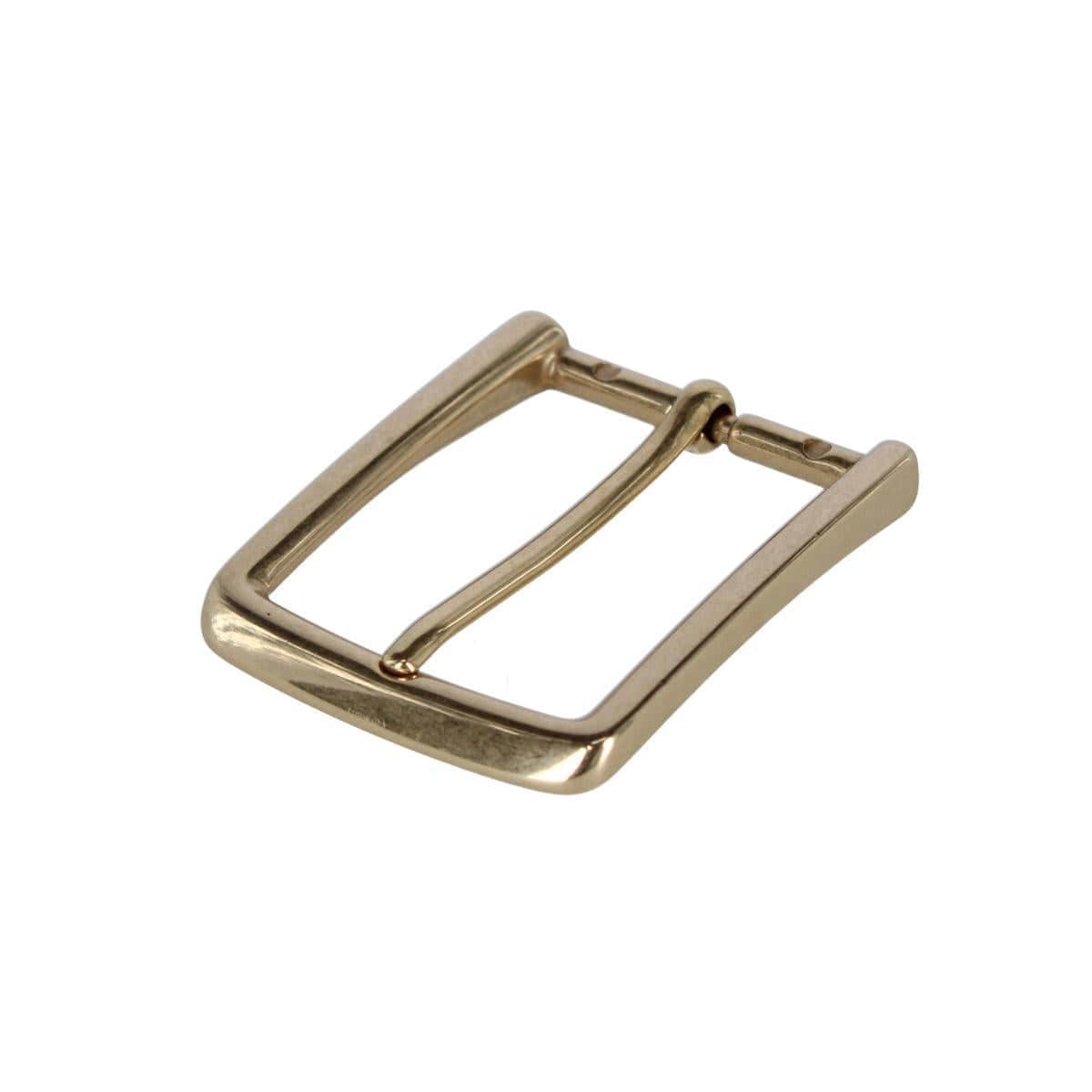35mm Italian Solid Brass Simple and Classic Harness Belt Buckle - Polished Brass