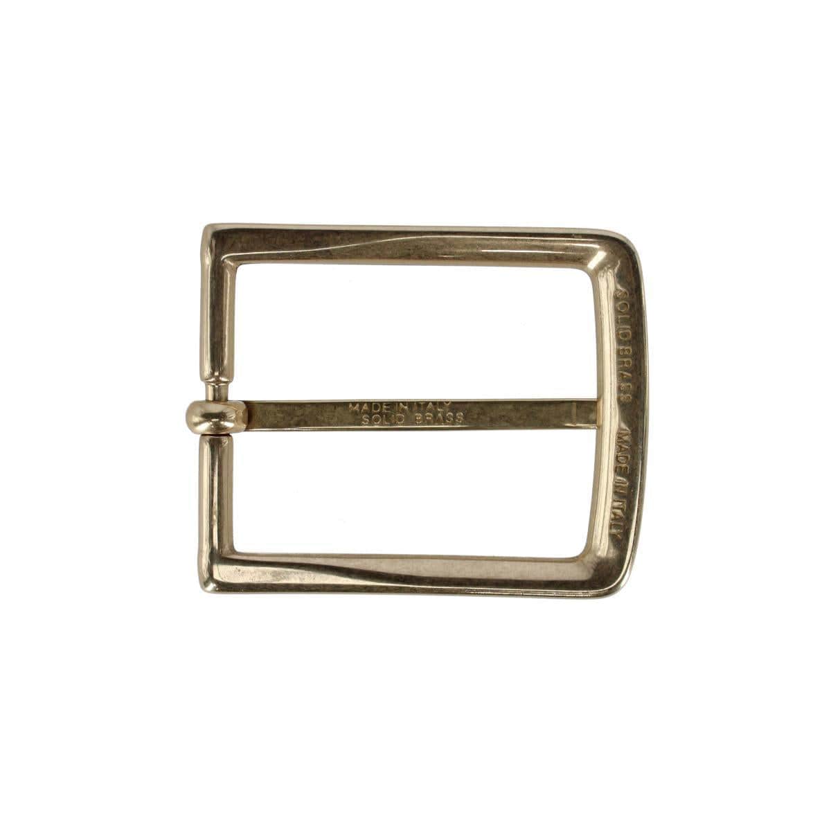 35mm Italian Solid Brass Simple and Classic Harness Belt Buckle - Polished Brass
