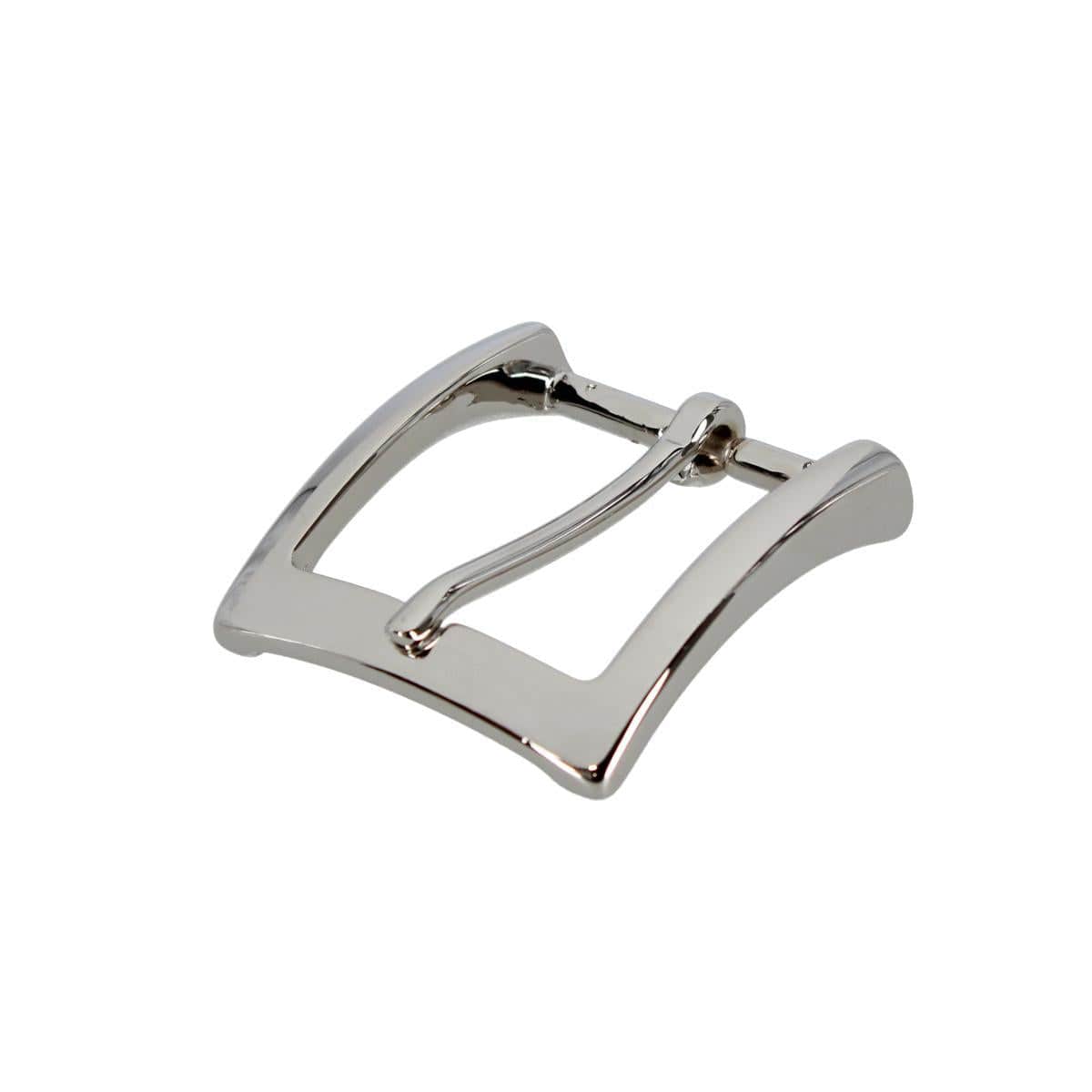 35mm Solid Brass Vaulted Italian Square Harness and Belt Buckle - Shiny Nickel