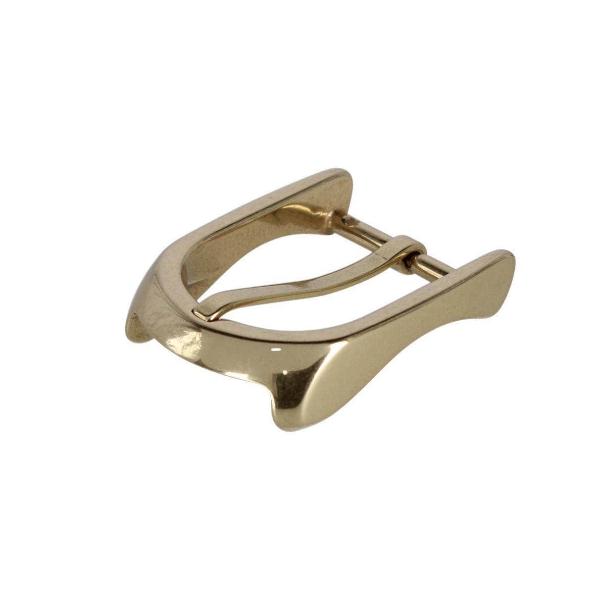 35mm Italian Solid Brass Substantial Harness Belt Buckle - Polished Brass