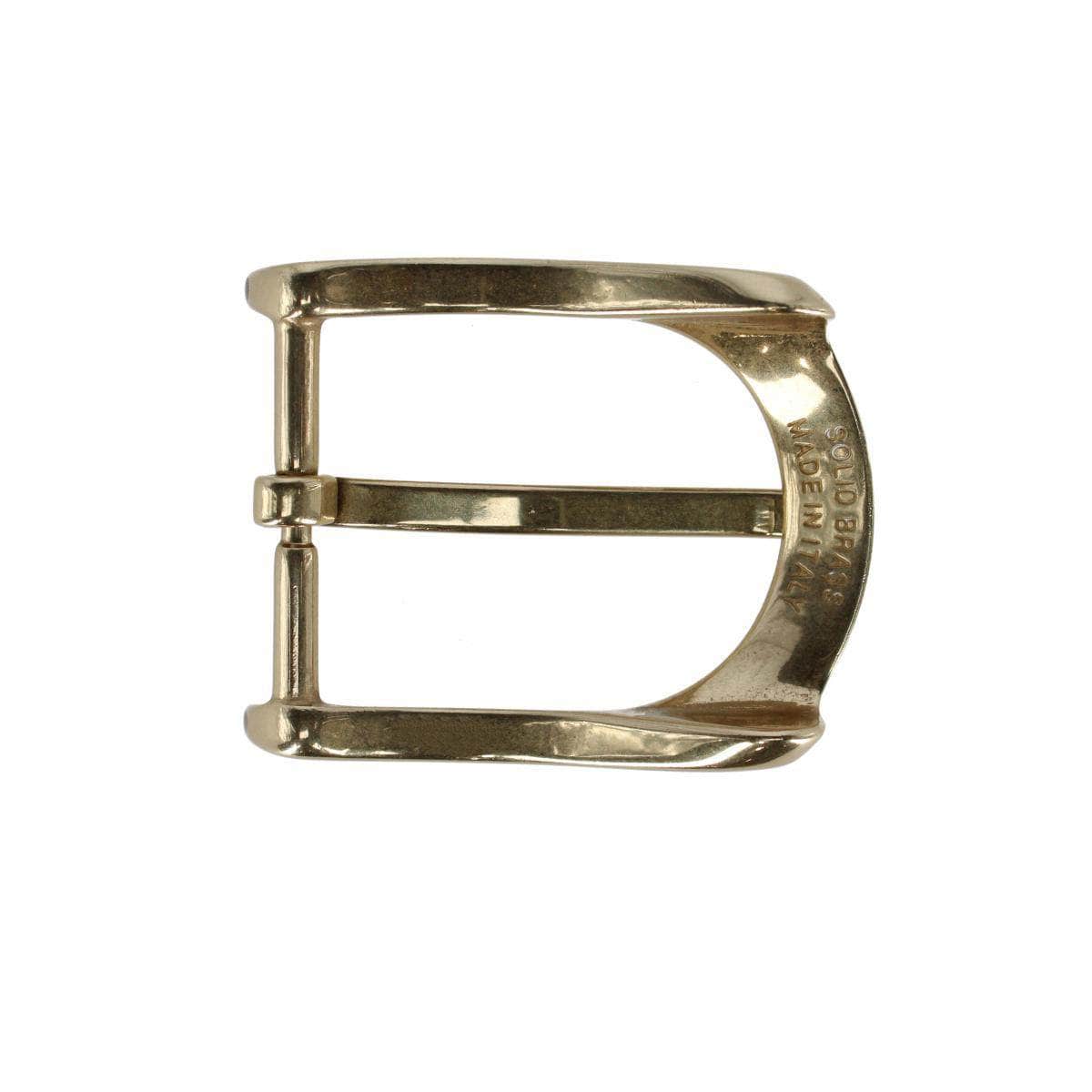 35mm Italian Solid Brass Substantial Harness Belt Buckle - Polished Brass