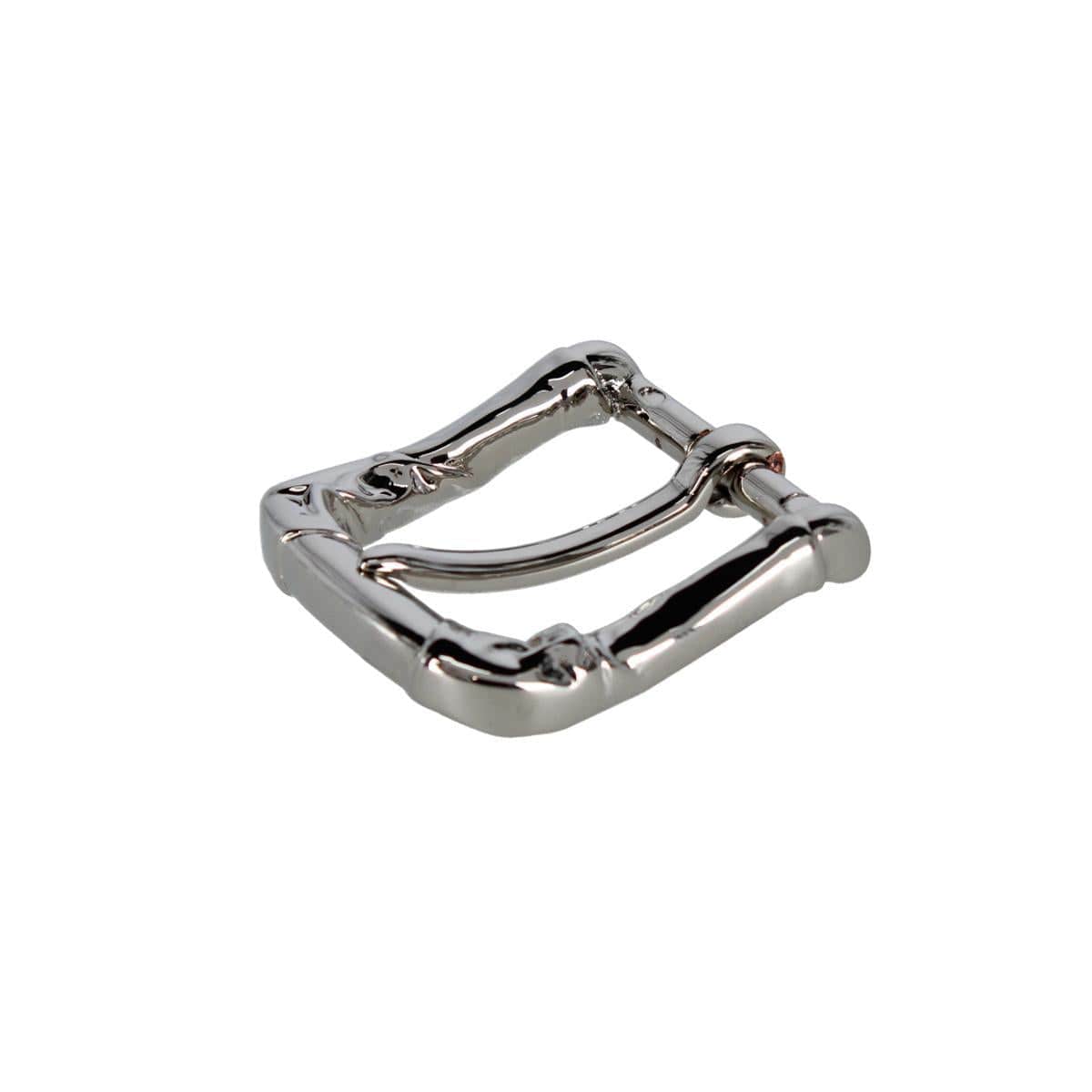 35mm Italian Rippled Textured Solid Brass Harness Belt Buckle - Shiny Nickel