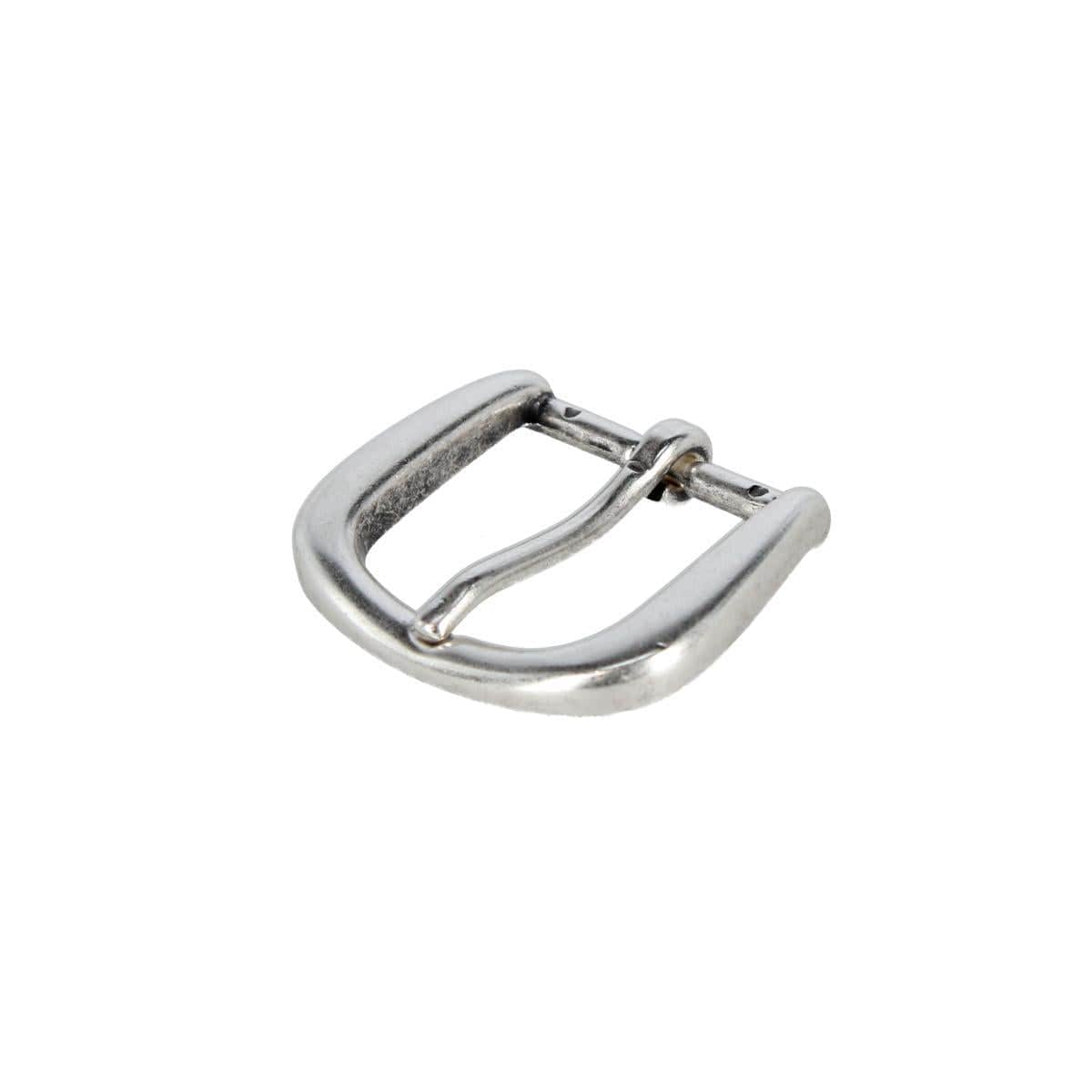 30mm Solid Brass Rounded Minimalist Harness Belt Buckle - English Silver