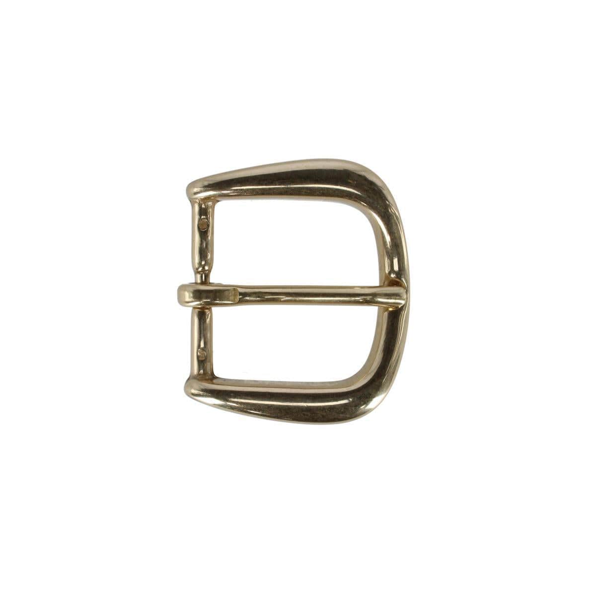 30mm Solid Brass Rounded Minimalist Harness Belt Buckle - Polished Brass