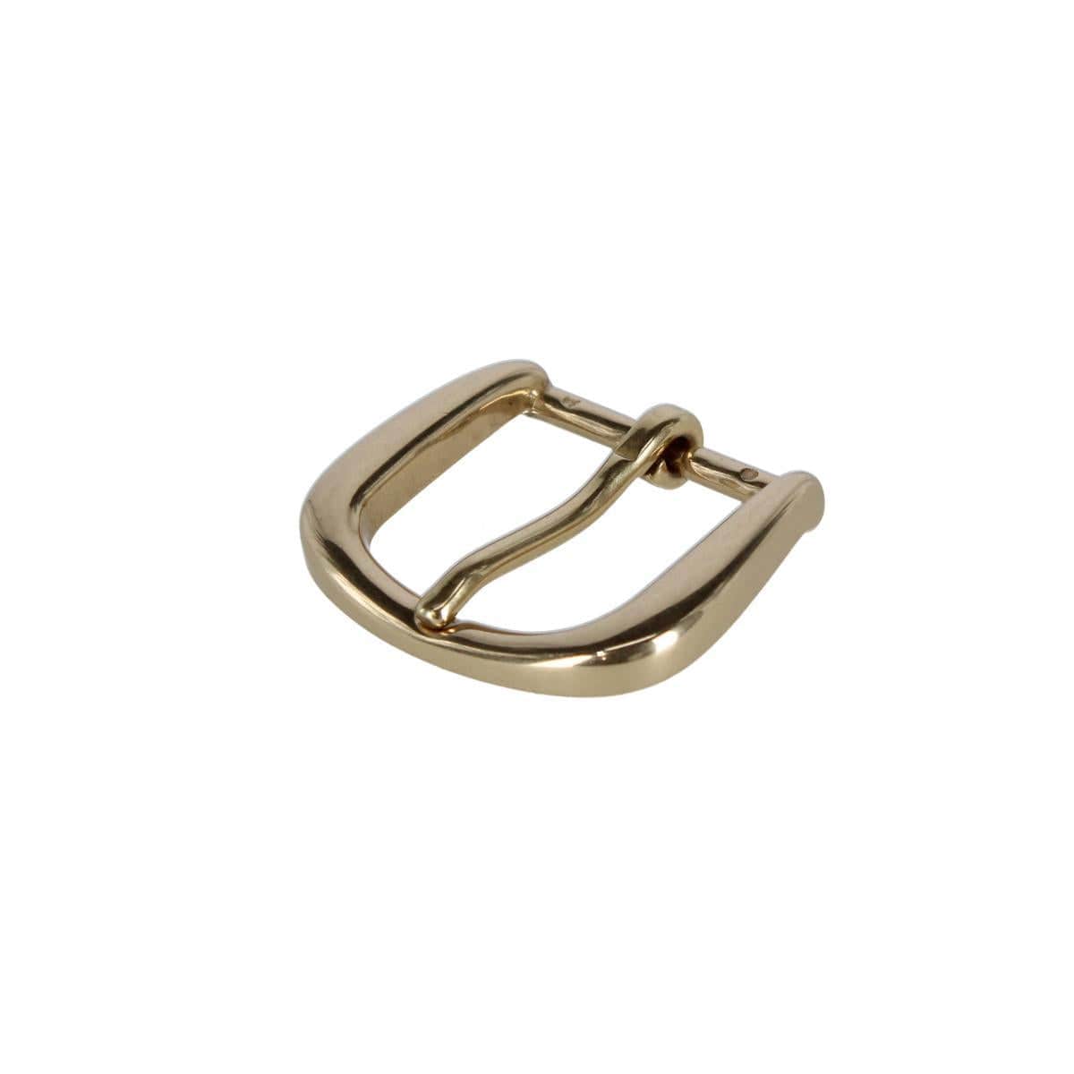 30mm Solid Brass Rounded Minimalist Harness Belt Buckle - Polished Brass