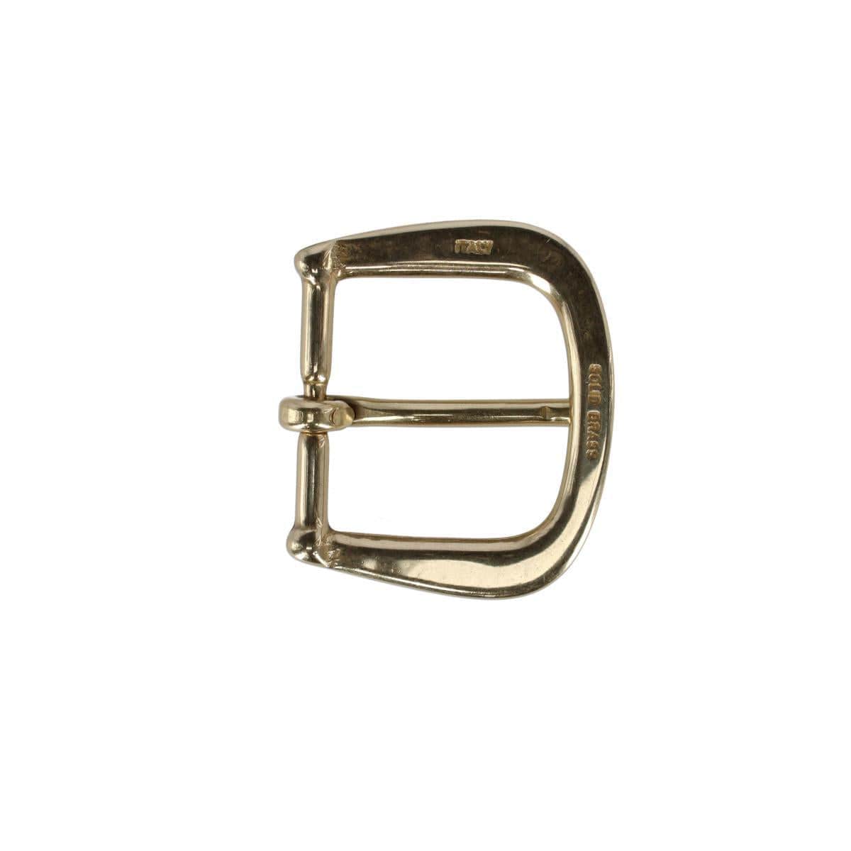 30mm Solid Brass Rounded Minimalist Harness Belt Buckle - Polished Brass