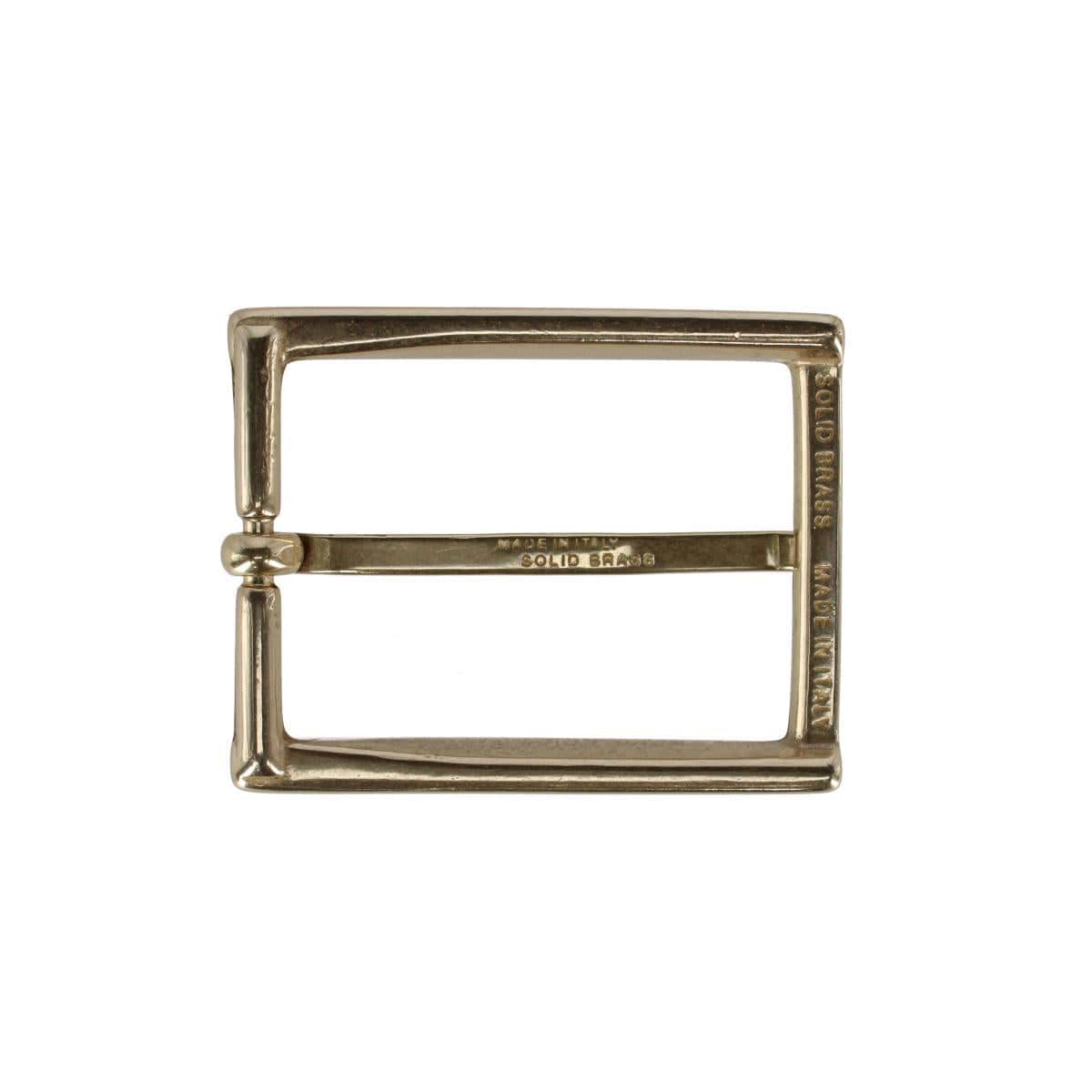 35mm Italian Simply Classic Rectangular Solid Brass Harness Belt