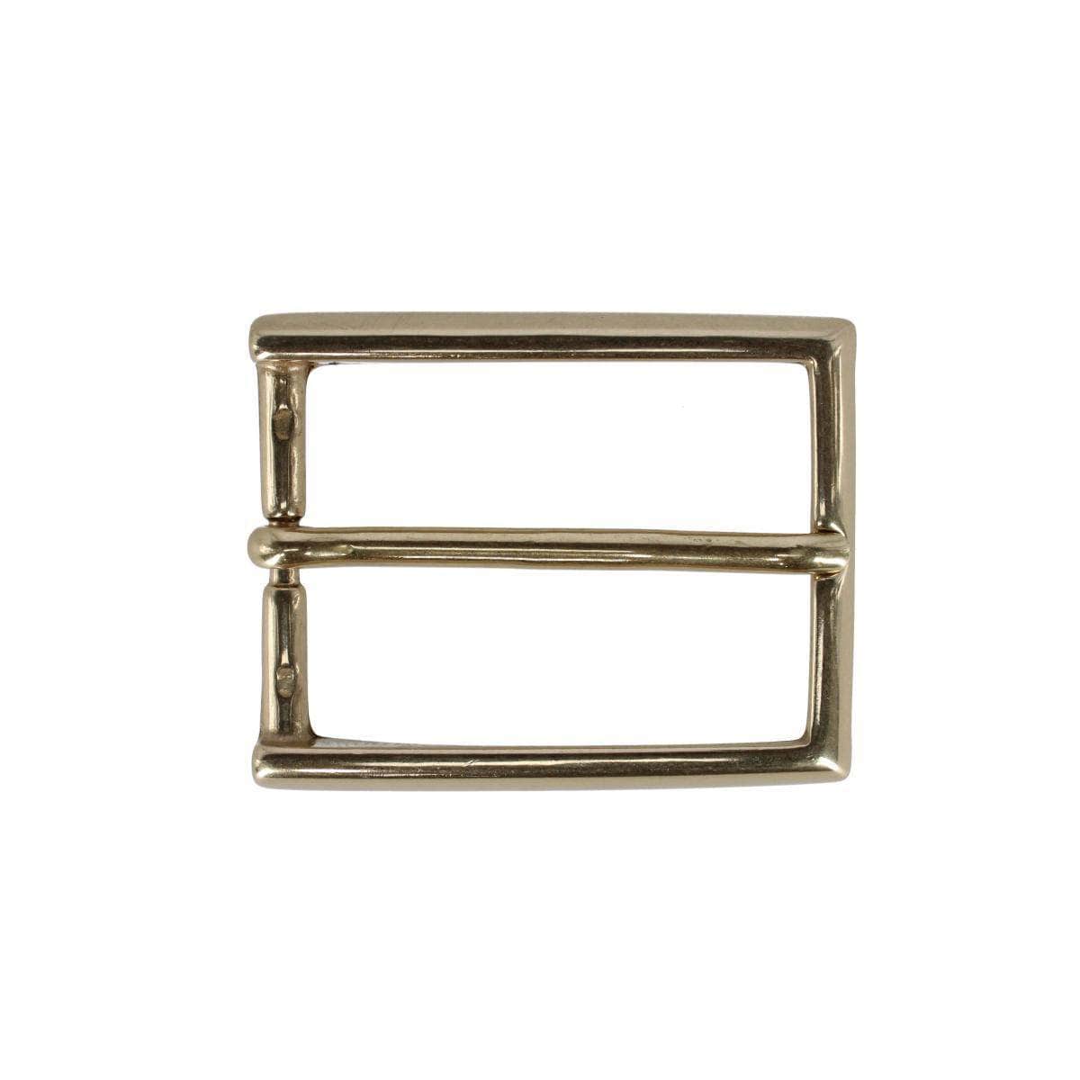 35mm Italian Classic Rectangular Solid Brass Harness Belt Buckle